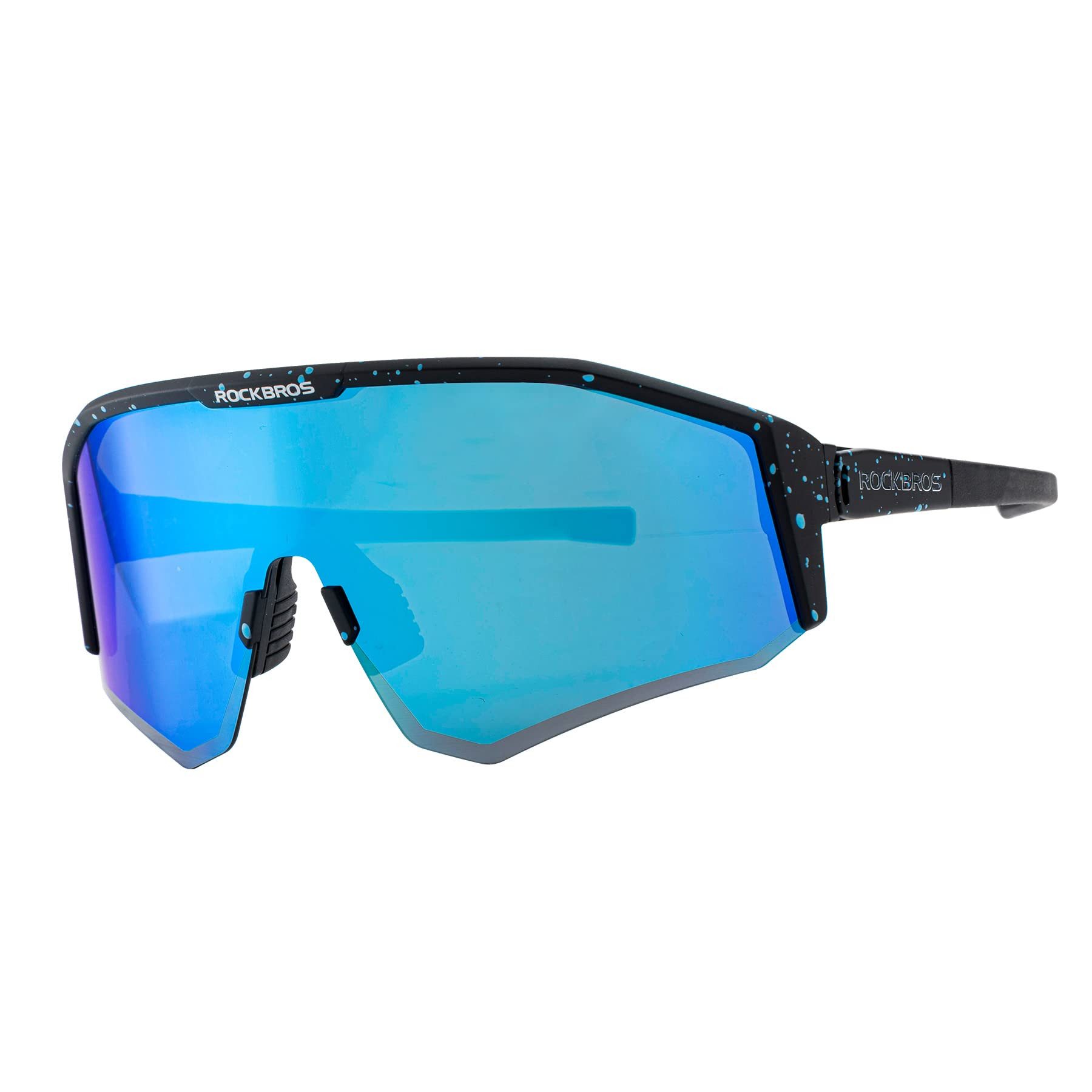 ROCKBROS Fahrradbrille Polarisierte Очки для велоспорта Damen Herren, (TAC-Gläser + TR90-Rahmen), Verstellbarer-Bügel-Design für Radfahren Laufen Angeln