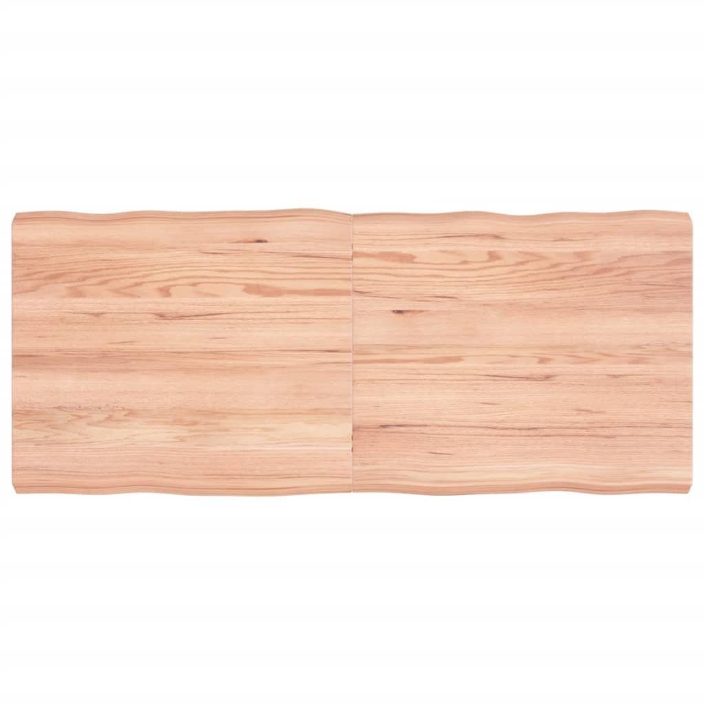 furnicato Tischplatte 140x60x(2-6) cm Massivholz Behandelt Baumkante (1 St)