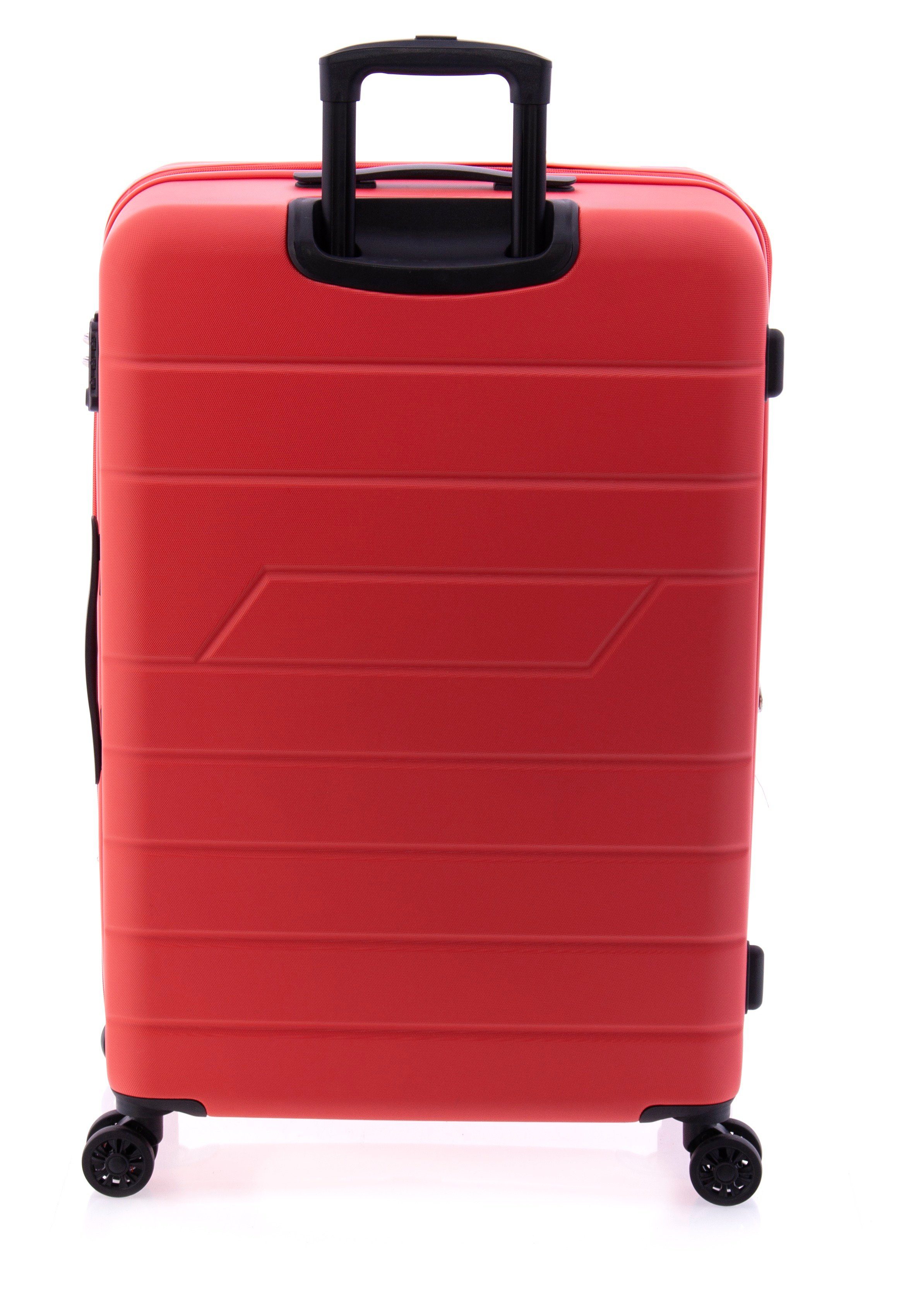 4 75 TSA-Schloss, grün rot, Doppel-Rollen, Koffer cm, Hartschalen-Trolley blau, schwarz, GLADIATOR Farben: Dehnfalte, -