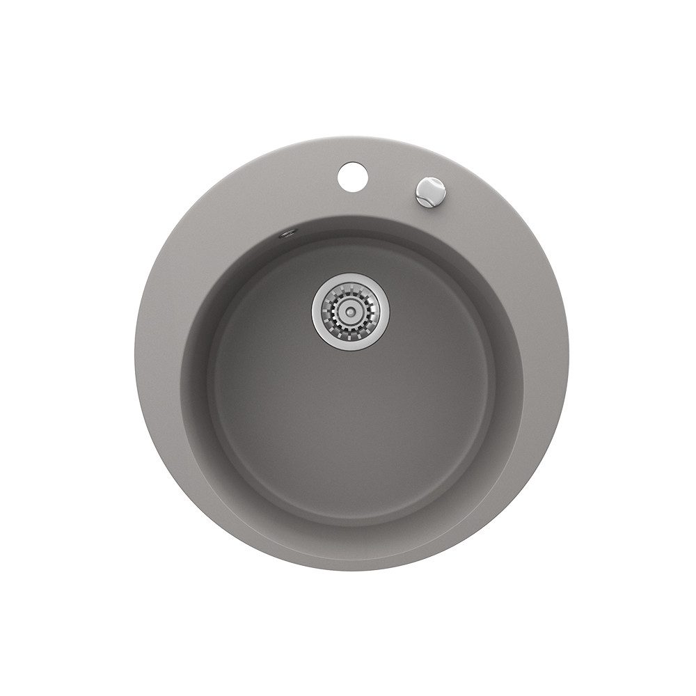 Bergstroem Granitspüle, Beton, 50.5 x 50.5 cm Rund, Rund, 50.5/50.5 cm, Resistent gegen chemische Substanzen