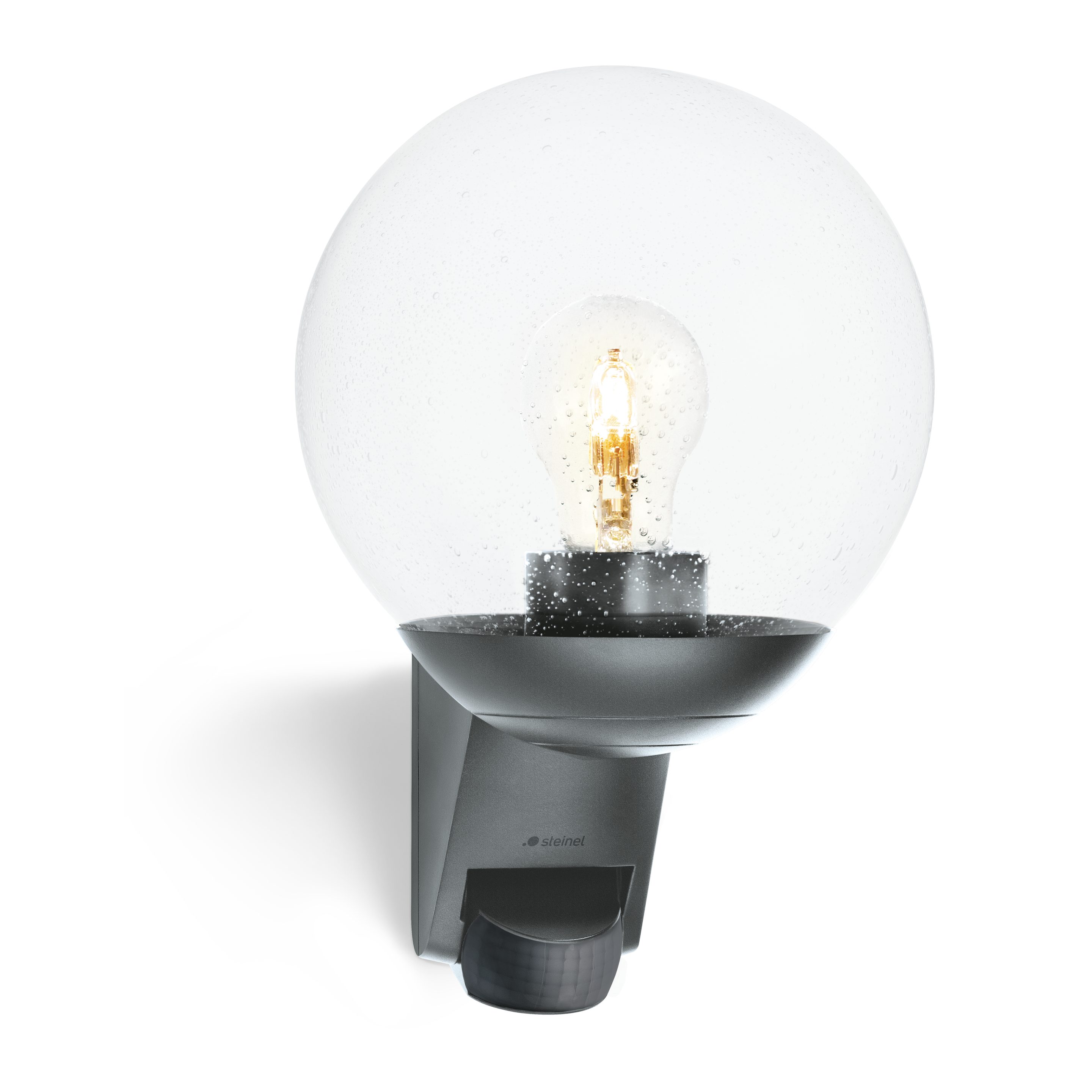 steinel Außen-Wandleuchte Außenleuchte L 595 S, Leuchtmittel wechselbar, anthrazit, mit Bewegungsmelder, E27, Leuchtdauer einstellbar