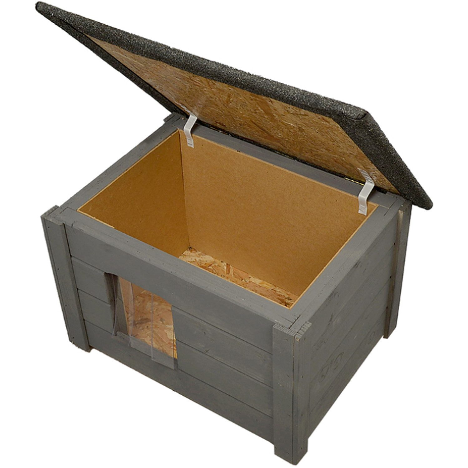 WOODOK Tierhaus Isolierter Holzzwinger für kleine Hunde und Katzen, Hunde- und Katzenzwinger