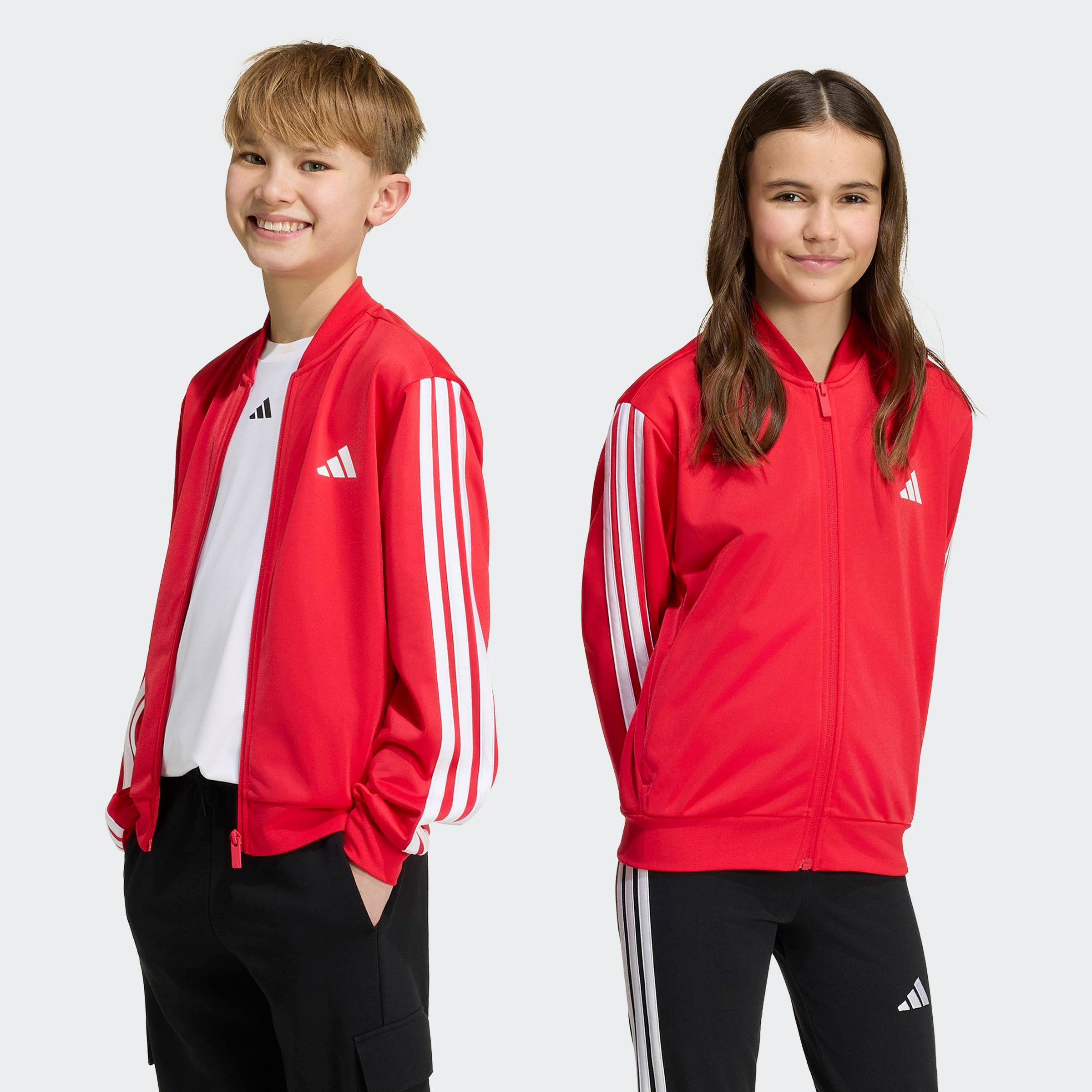 adidas Sportswear Outdoorjacke J 3S FZ TR TT für Kinder, mit Reißverschluss, aus Polyester