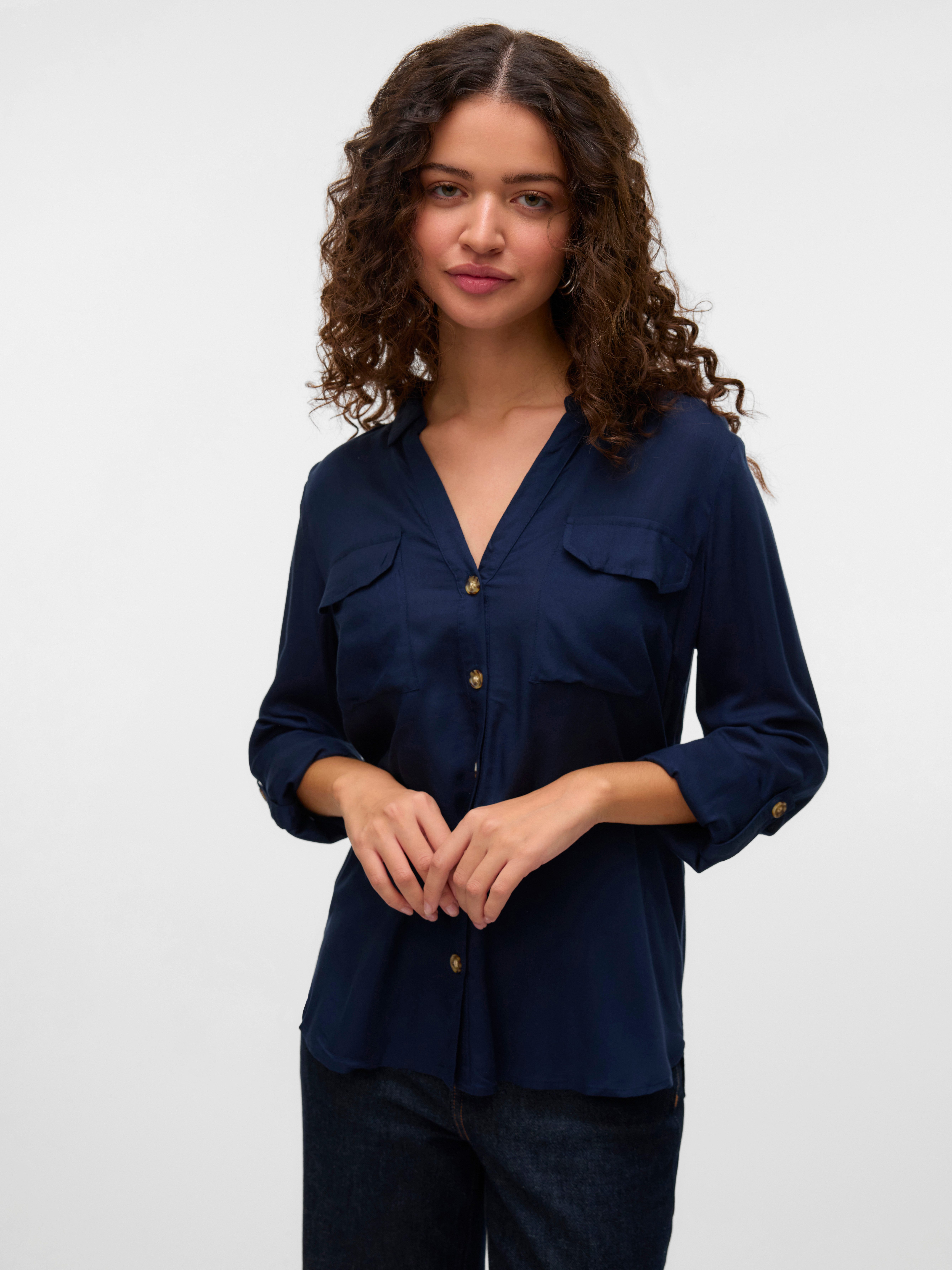Vero Moda Hemdbluse VMBUMPY L/S SHIRT NEW WVN GA NOOS Viskose, regular fit günstig online kaufen