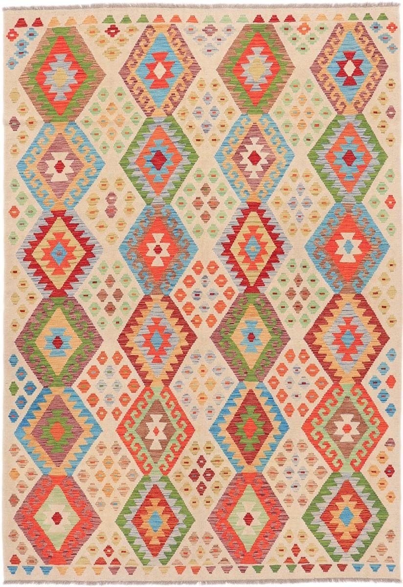Orientteppich Kelim Afghan Heritage 207x300 Handgewebter Moderner Orientteppich, Nain Trading, rechteckig, Höhe: 3 mm