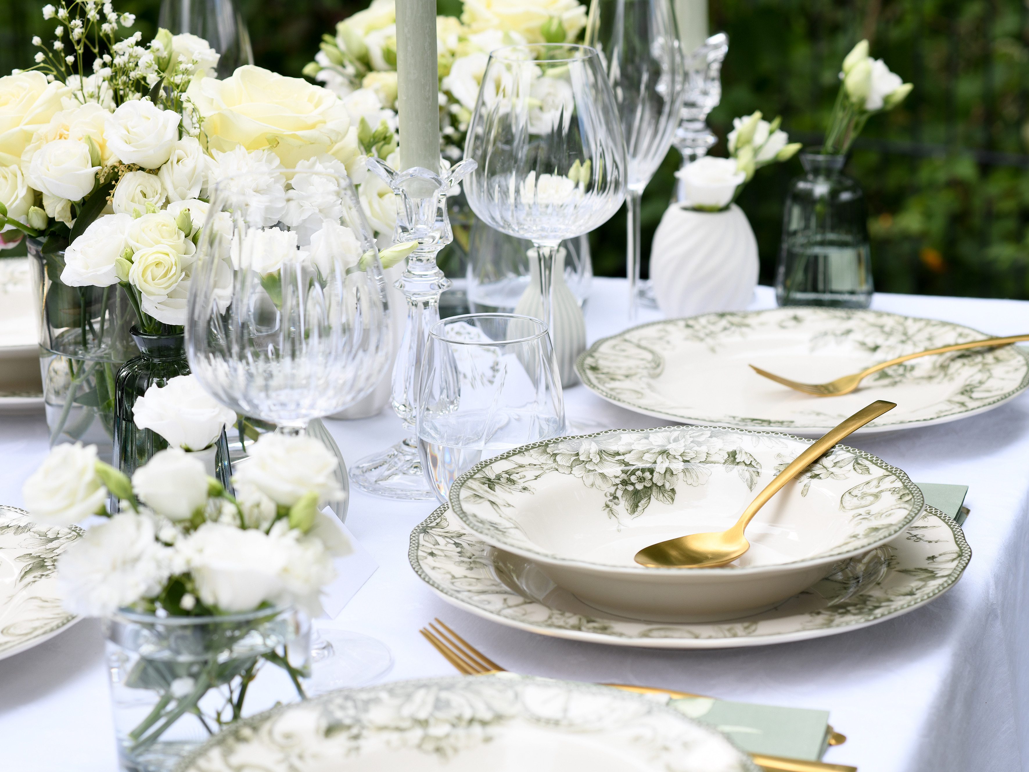 CreaTable Tafelservice Adelaide, Service 8-tlg. (8-tlg), 4 Personen, Porzellan, Teller Set, Nostalgischer Vintage Dekor, Elegante Form