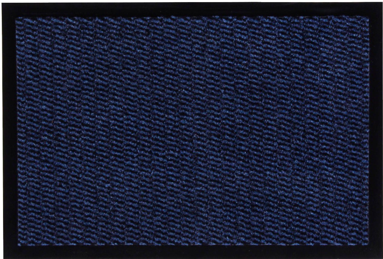 Fußmatte Devin, Andiamo, rechteckig, Höhe: 5 mm, Schmutzfangmatte, strapazierfähig, mit rutschhemmender Rückseite blau