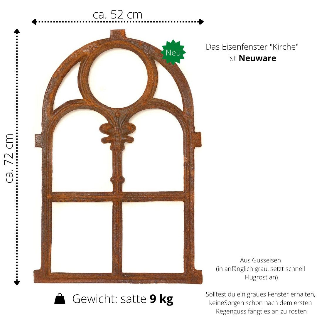 Antikas Fenster Eisenfenster, Stallfenster Kirchenfenster Rundbogen, günstig online kaufen