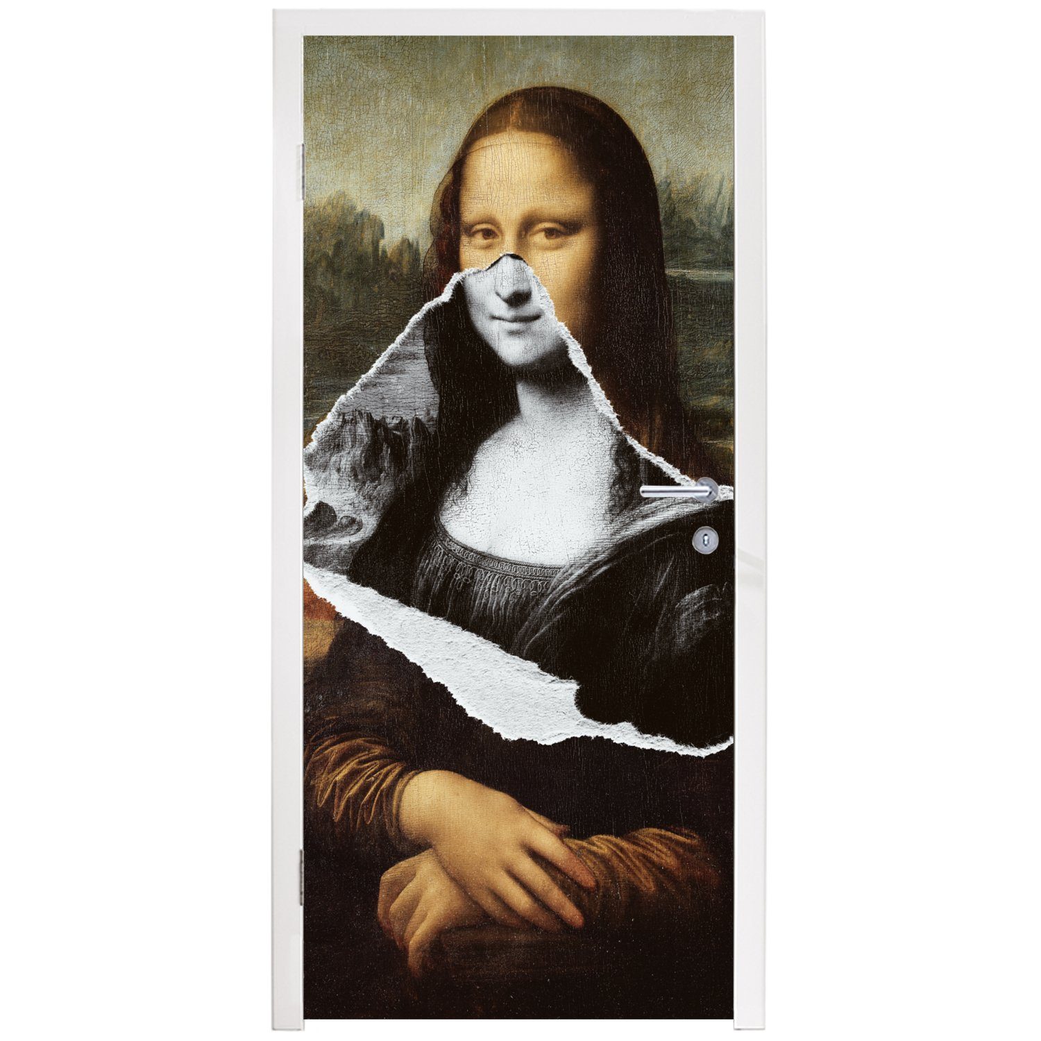 Kunst, bedruckt, Matt, - Fototapete Mona - cm für (1 75x205 Lisa Türtapete Da Türaufkleber, Vinci St), Tür, MuchoWow