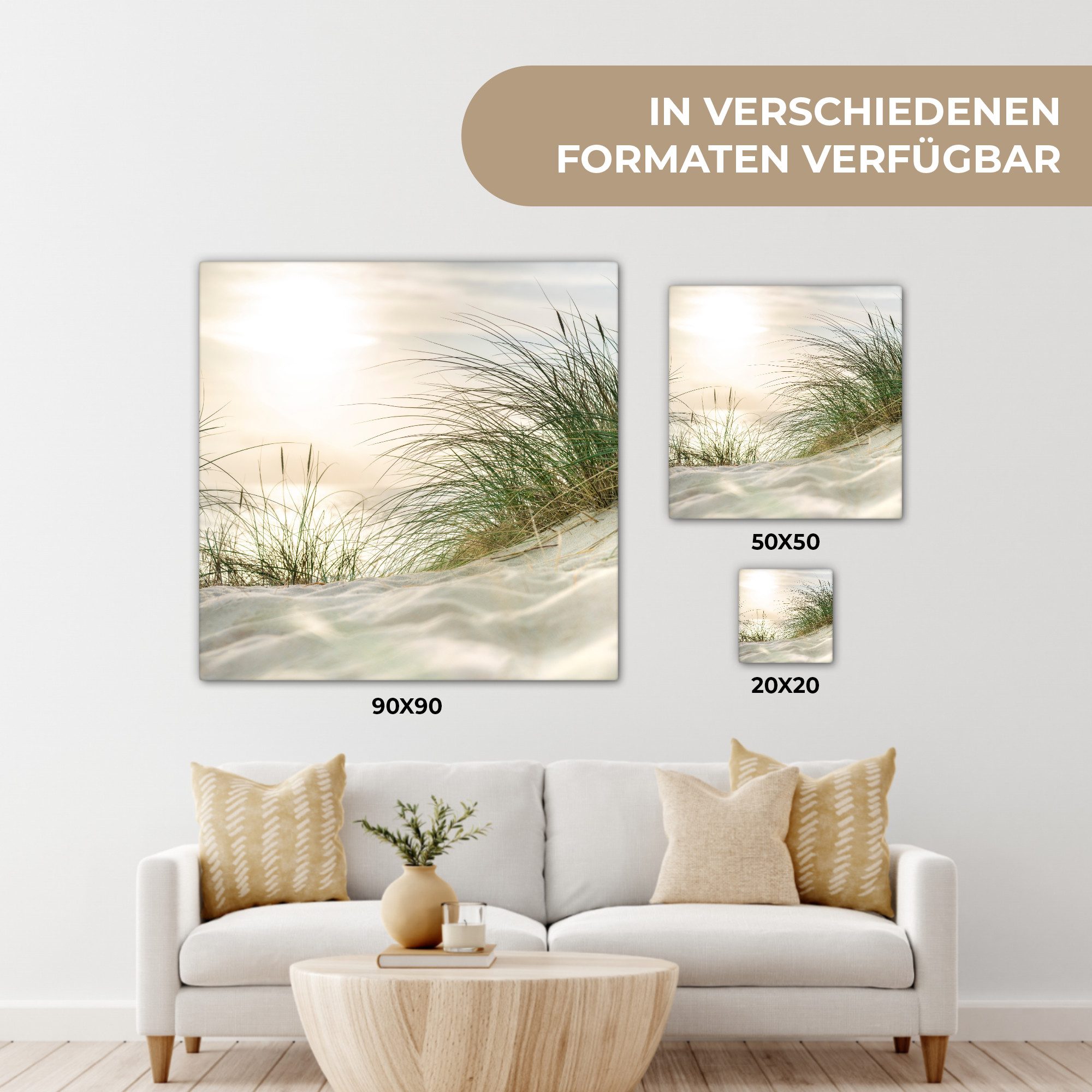 OneMillionCanvasses® Leinwandbild Dünen - Watteninseln - Wasser, Fotodruck (1 St), Leinwand Bilder Klein, Wand Dekoration Aesthetic 30x20 cm – Bild 5 von 5