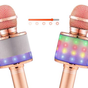 AKKEE Mikrofon Bluetooth Karaoke , Mikrofon Mikrofon Kinder Karaoke-Mikrofon (für Kinder Geschenke Spielzeug, 1-tlg), Mädchen Mikrofon mit Lautsprecher