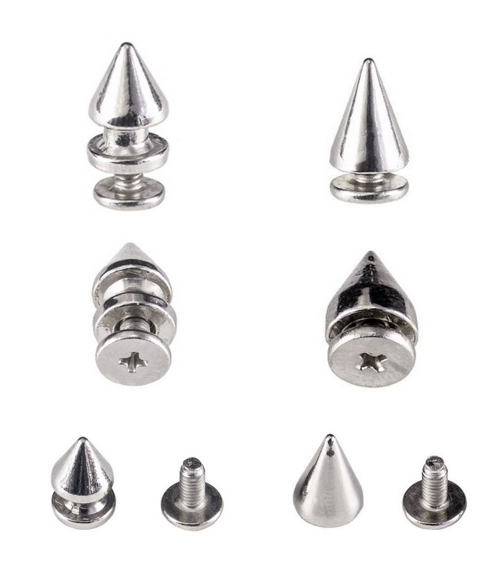 PaulZdrada Niete Gothic Schraubnieten für Kleidung, (Die Spikes bestehen aus einem dekorativen Kegel und einer Schraube., 50 Stück)