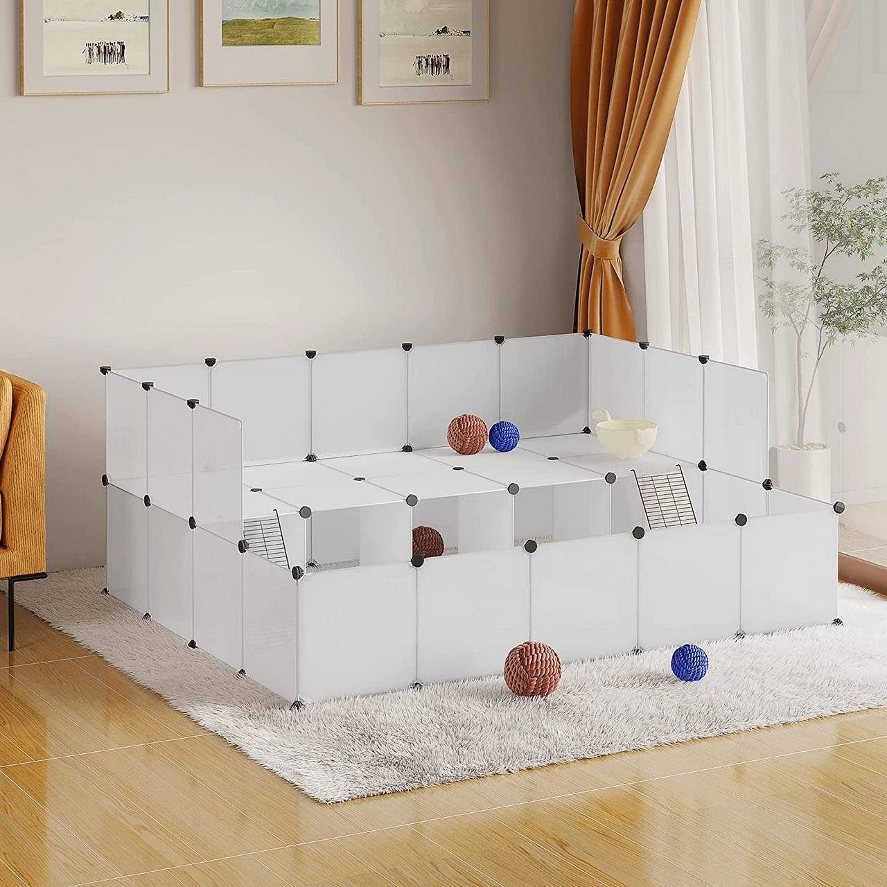 EUGAD Freigehege, Gehege, Kleintiergehege Indoor, Weiß günstig online kaufen