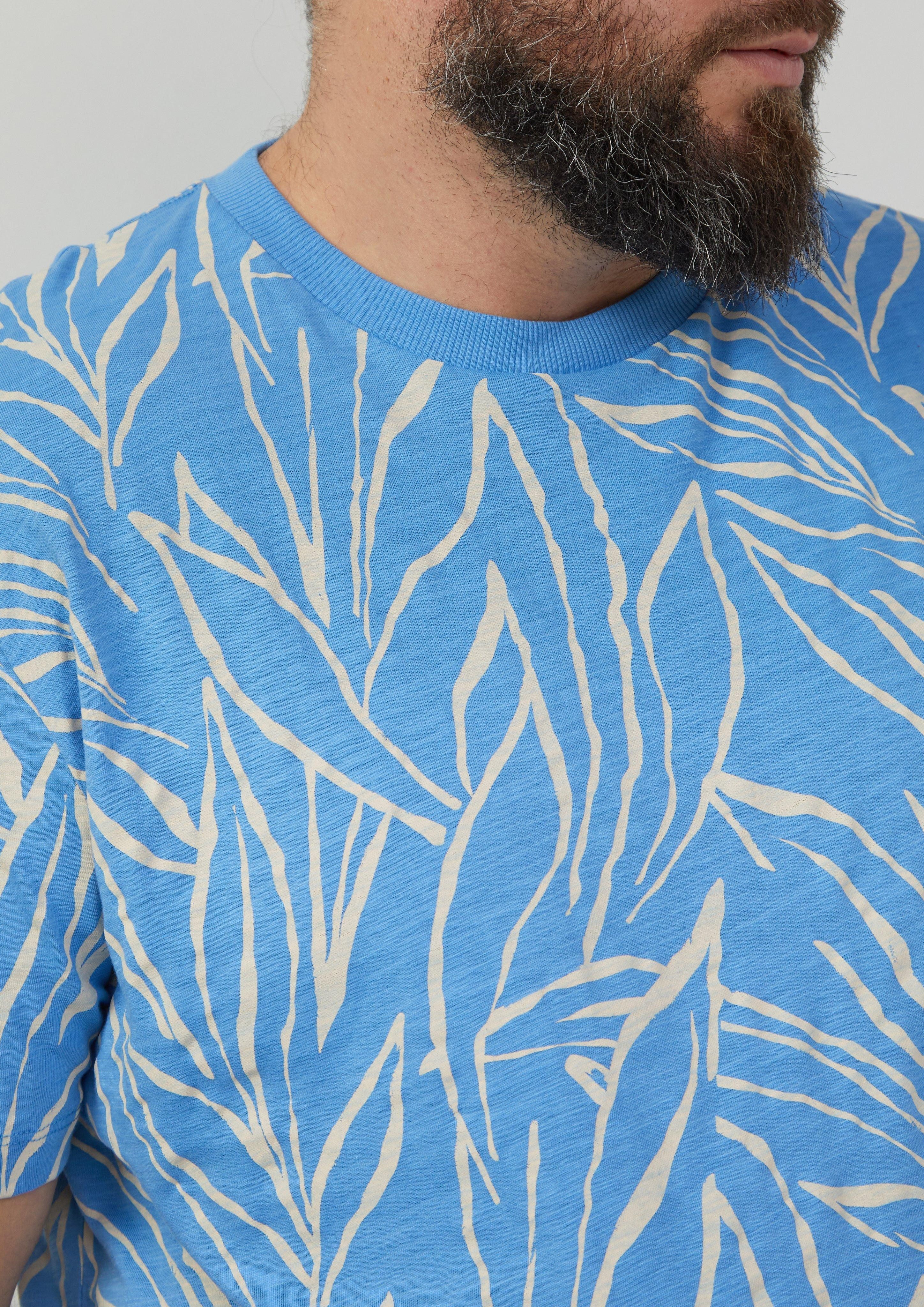 s.Oliver Kurzarmshirt Baumwoll-T-Shirt mit All-over-Print günstig online kaufen