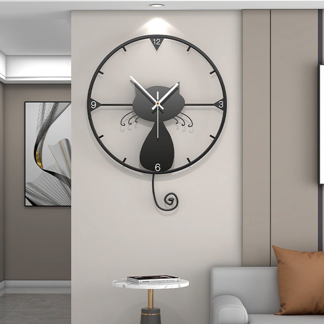 DÖRÖY Wanduhr 58cm Kreative Stille Wanduhr,Modernes Haus Mode Wanduhr,Dekoration Uhr