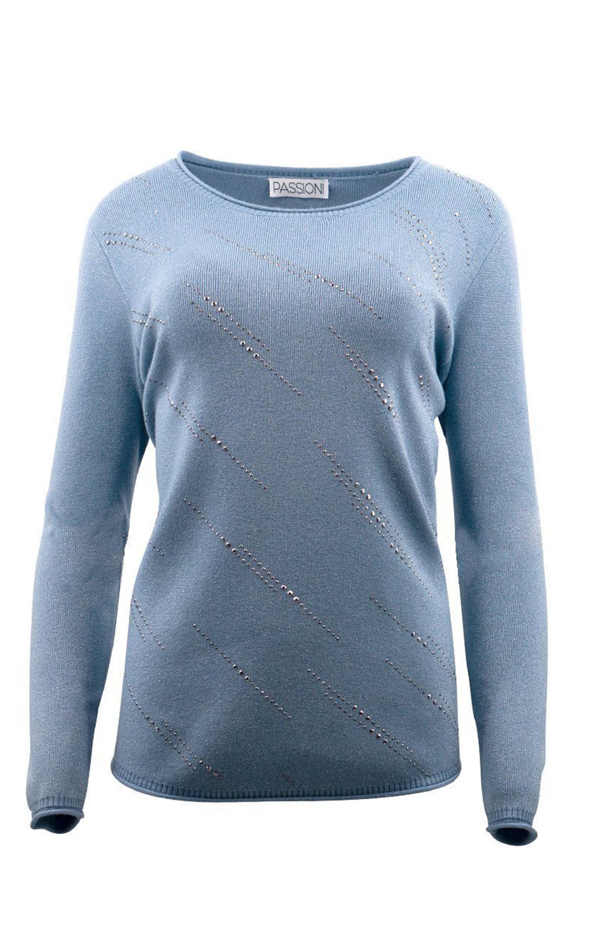 Passioni Strickpullover mit zartem Glitzermuster günstig online kaufen