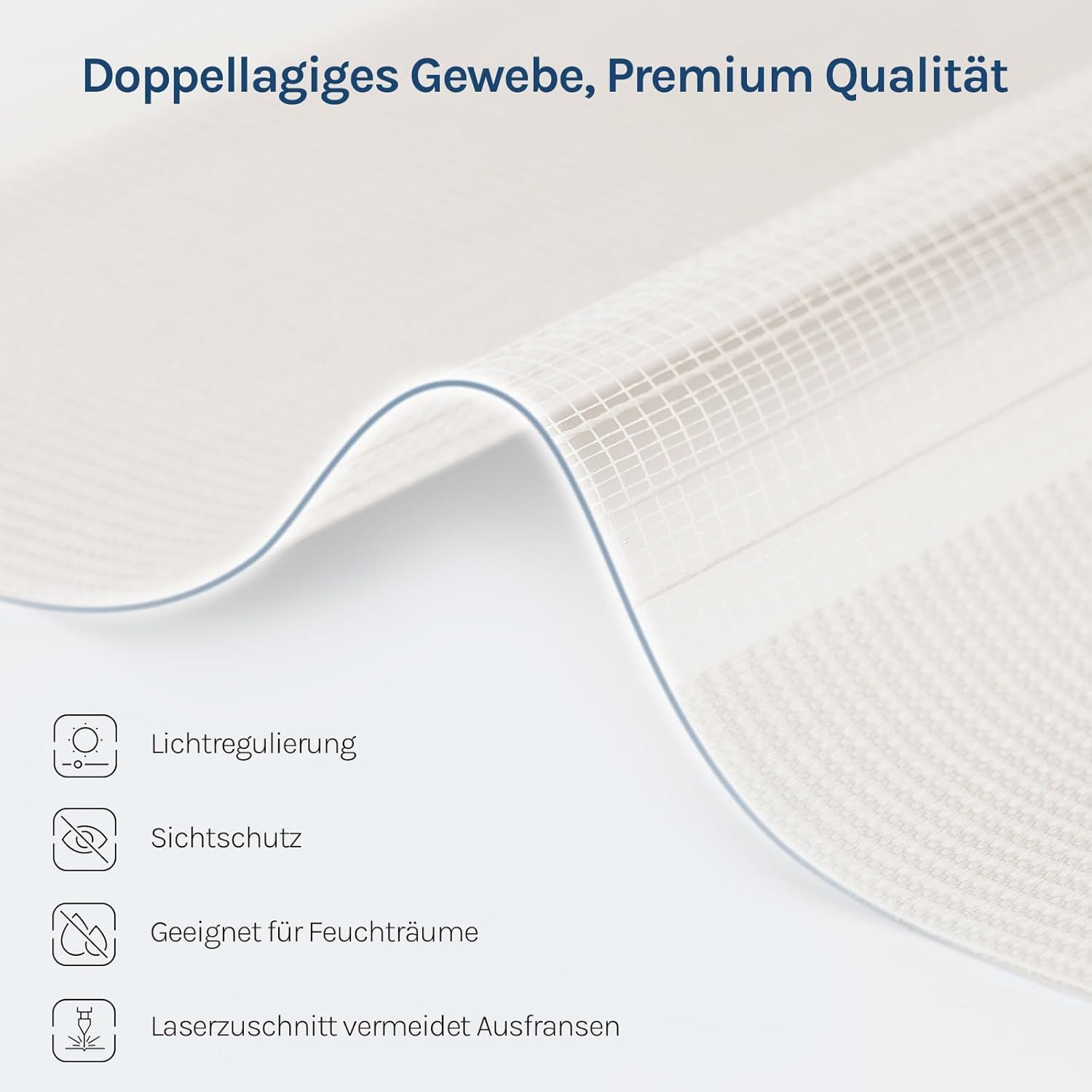 Doppelrollo, Woltu, Klemmfix, Duo Rollos lichtdurchlässig oder verdunkelnd, ohne Bohren