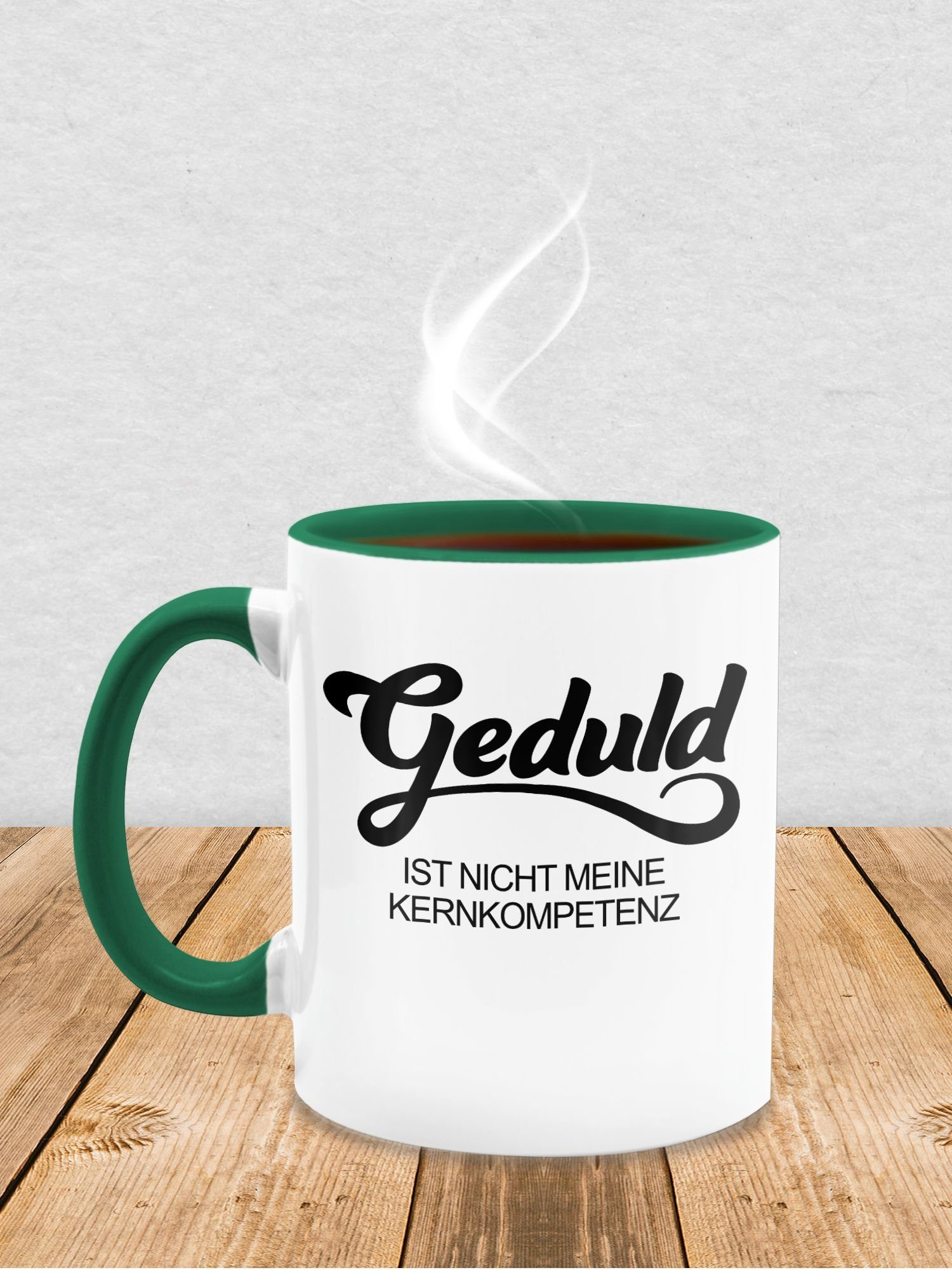 - nicht Geduld Keramik, meine Sprüche Statement Petrolgrün ist Tasse Kernkompetenz Shirtracer 2 schwarz,