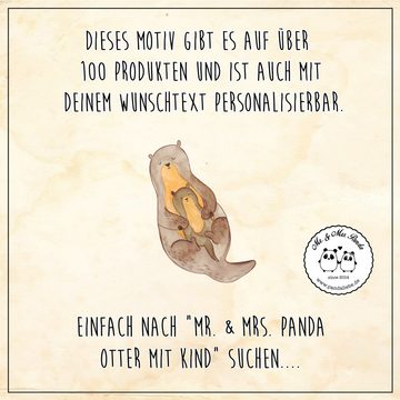 Mr. & Mrs. Panda Poster DIN A5 Otter Kind - Grau Pastell - Geschenk, Mama, Wanddeko, Raumdeko, Otter mit Kind (1 St), Detailreiche Motive
