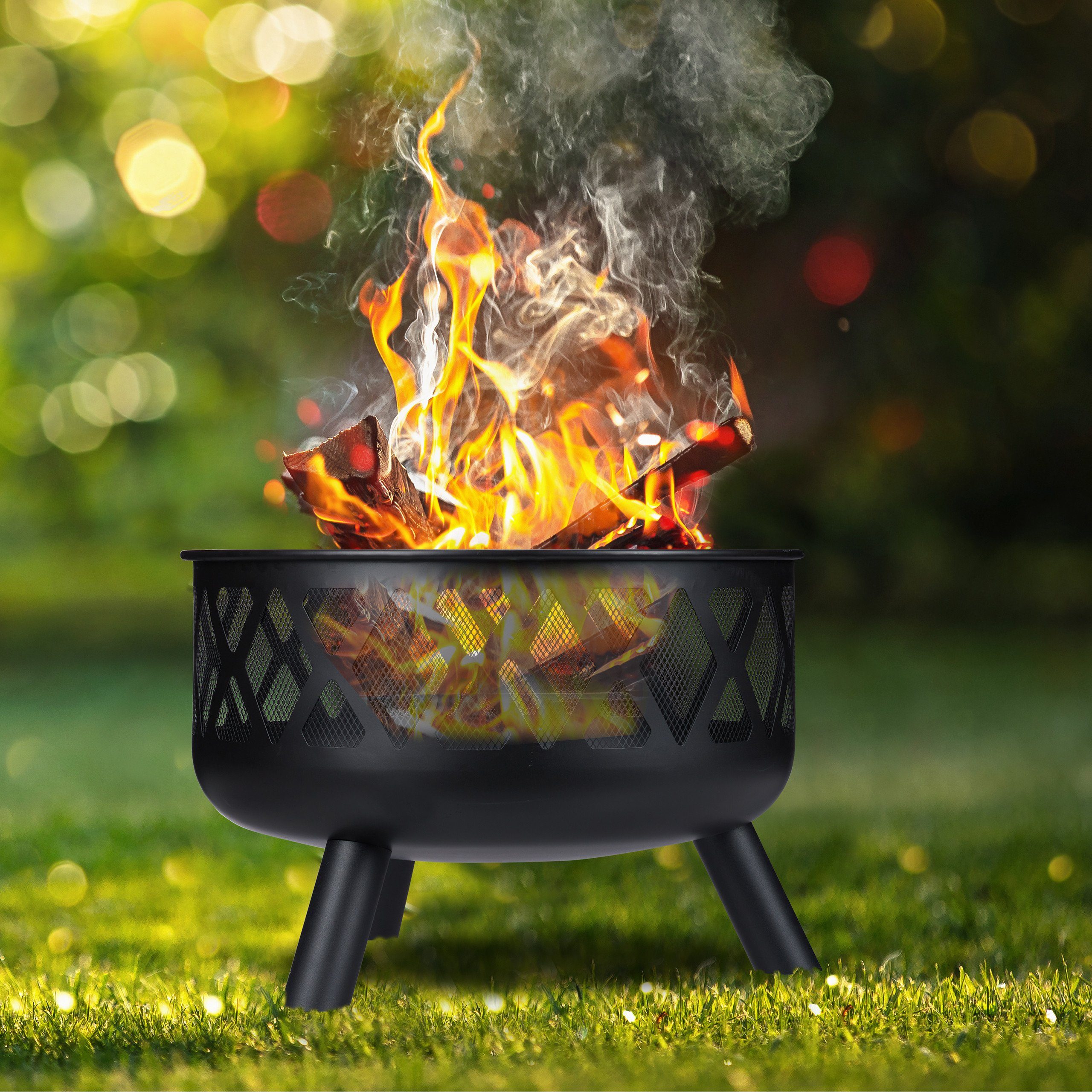 relaxdays Feuerschale mit Funkenschutz günstig online kaufen