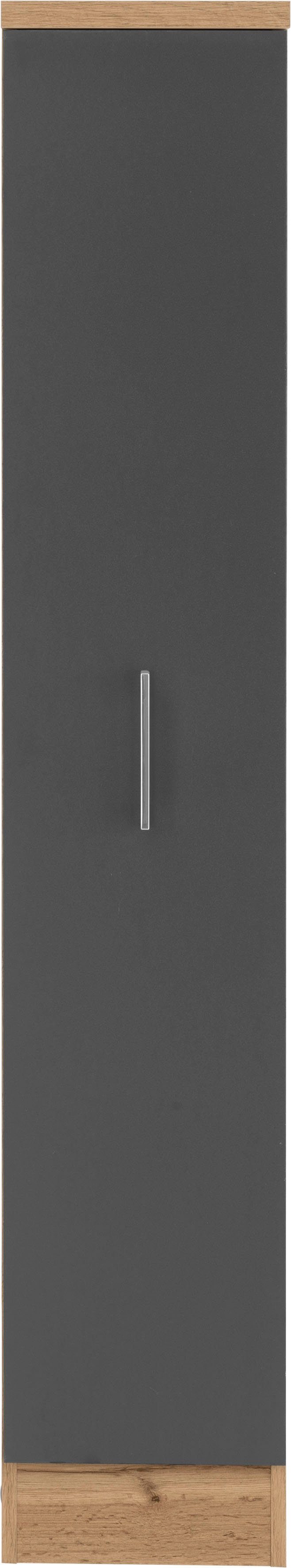HELD MÖBEL Apothekerschrank Colmar 30 3 | cm 165 cm wotaneiche mit mit anthrazit hoch, Metallgriff breit, Ablagen