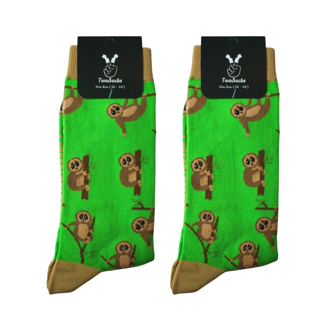 TwoSocks Freizeitsocken Faultier Socken lustige Socken Herren & Damen, Einheitsgröße (2-Paar)