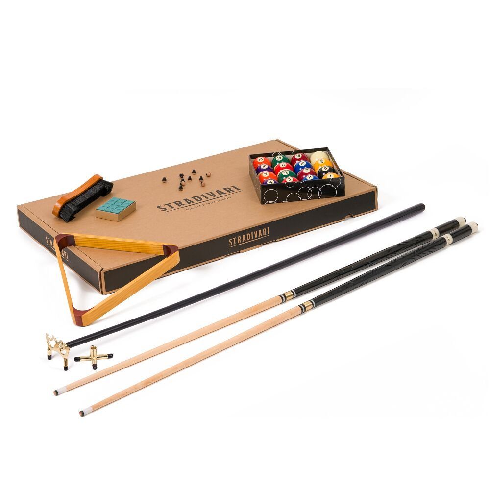 Stradivari Billardtisch Billard Zubehör-Set Starterpaket mit Spielhilfe, Billard-Starter-Paket mit Spielhilfe