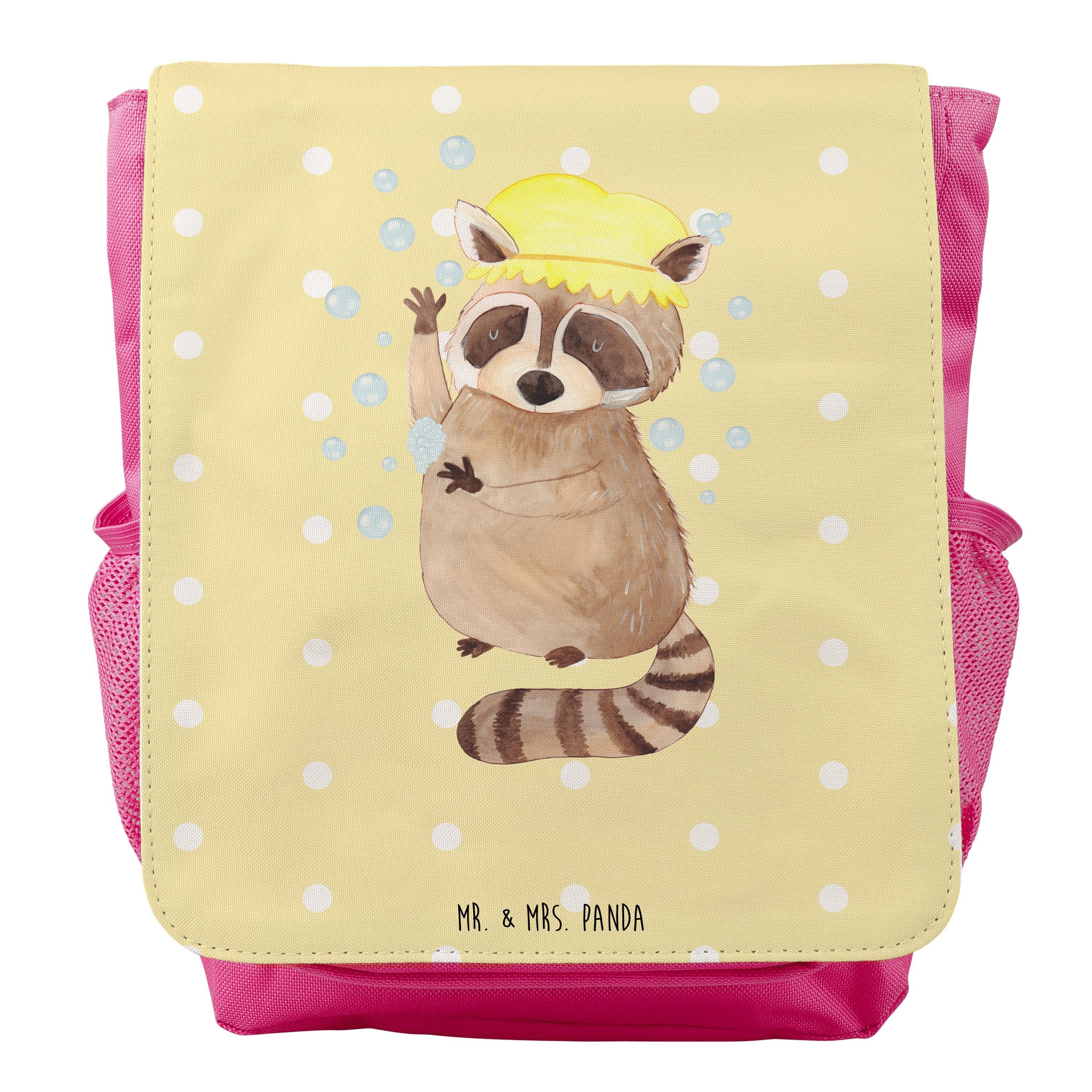 Tiere, Plan, Geschenk, Kinderrucksack lustige Waschbär - Gelb Panda Mrs. Pastell Mädchen & Mr. Sprü -