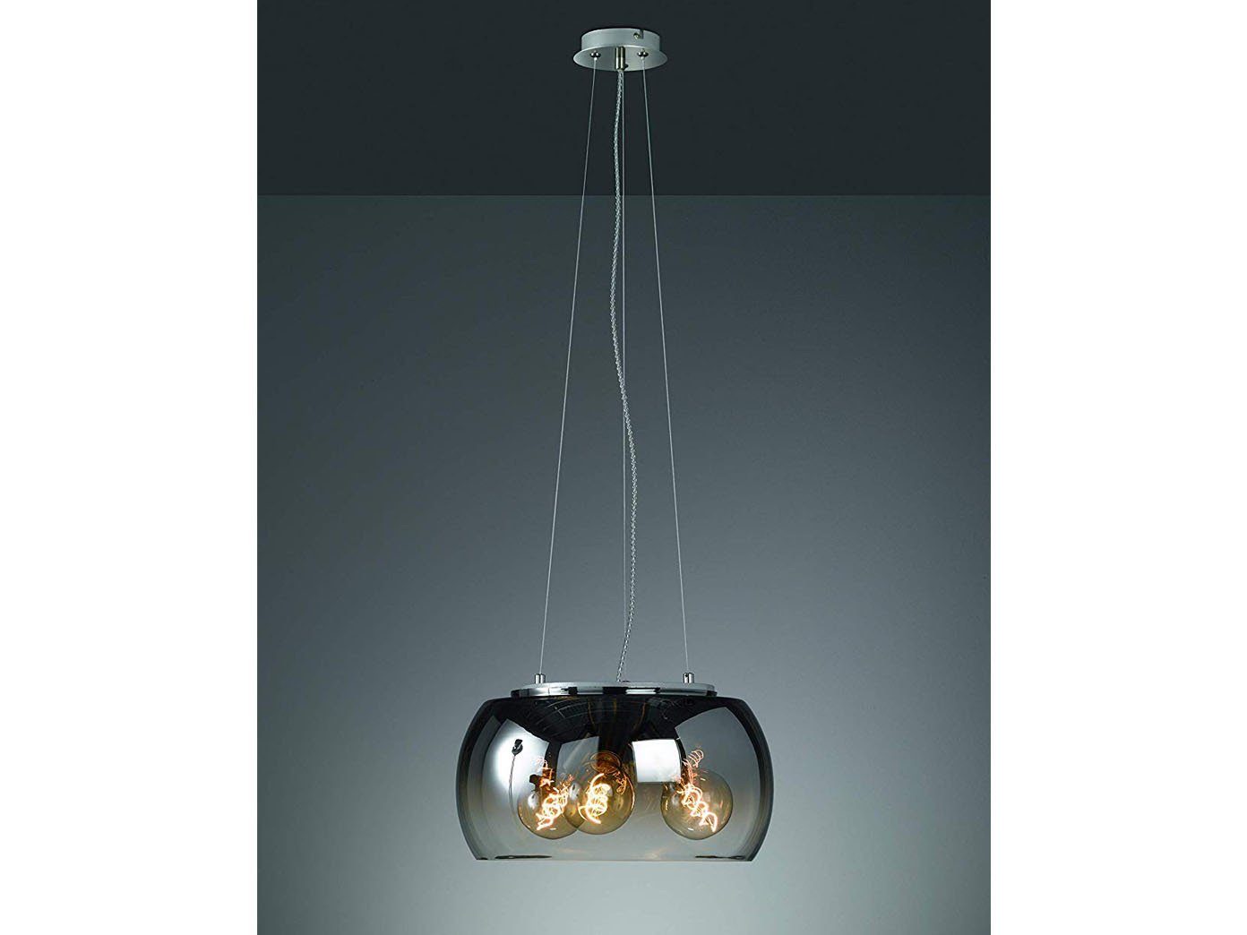 FISCHER & HONSEL LED Pendelleuchte, 3 flammig Kugel Lampen-Schirm Rauch-Glas  rund, moderne Vintage Esstisch-Lampe dimmbar, Kugel-Pendel für über  Kücheninsel Couchtisch Wohnzimmer online kaufen | OTTO