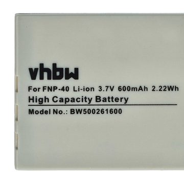 vhbw Ersatz für Fujifilm NP-40, NP-40N für Kamera-Akku Li-Ion 500 mAh (3,6 V)