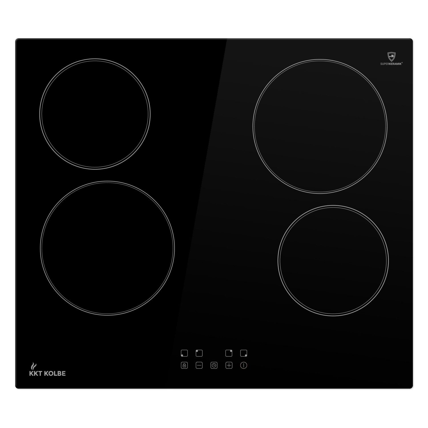 KKT KOLBE Elektro-Kochfeld CH5900RL, 59cm Herdplatte Kochfeld Kochplatte Glaskeramik 4 Zonen Autark Timer