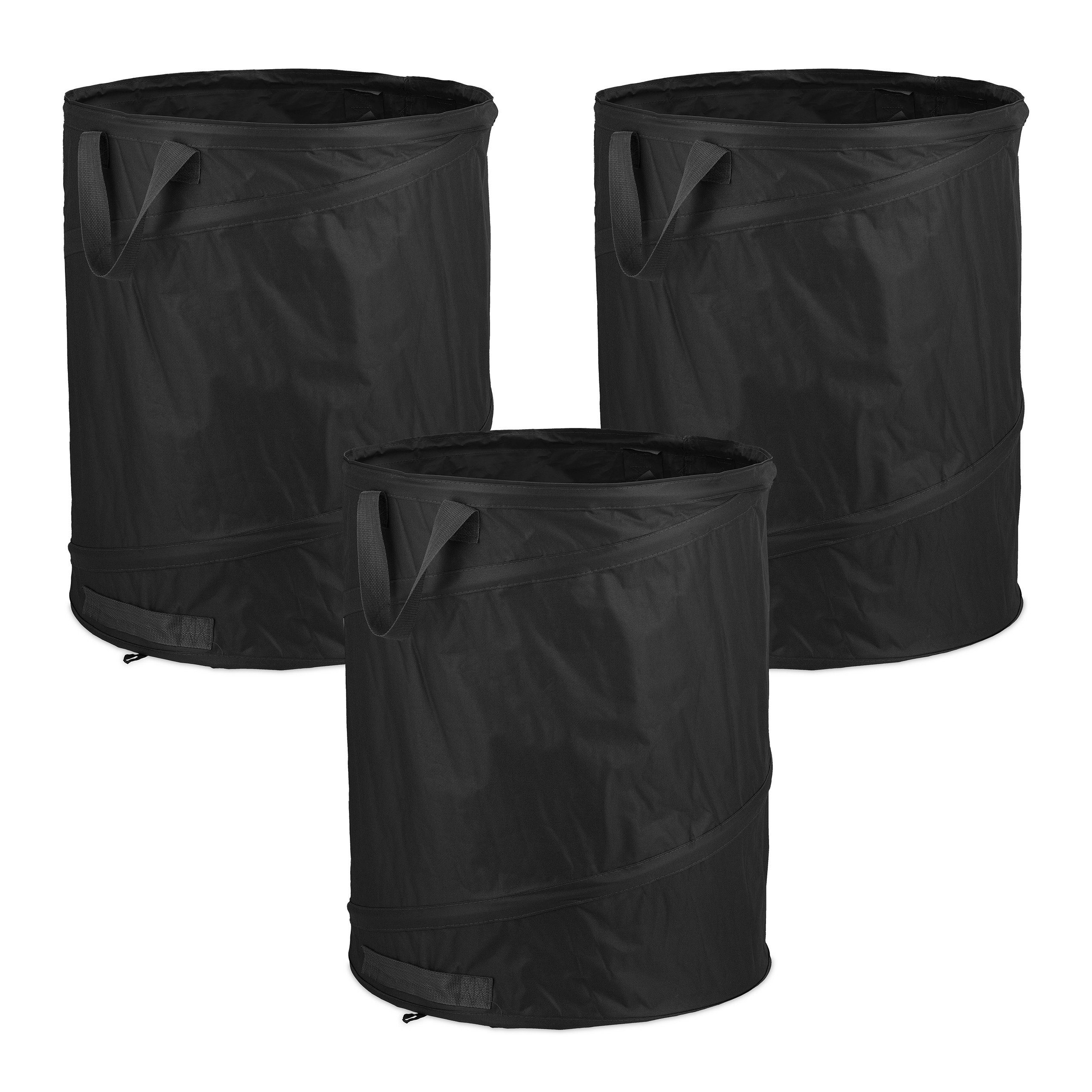 Gartensack 3er Set Pop Up Laubsack 85 L schwarz