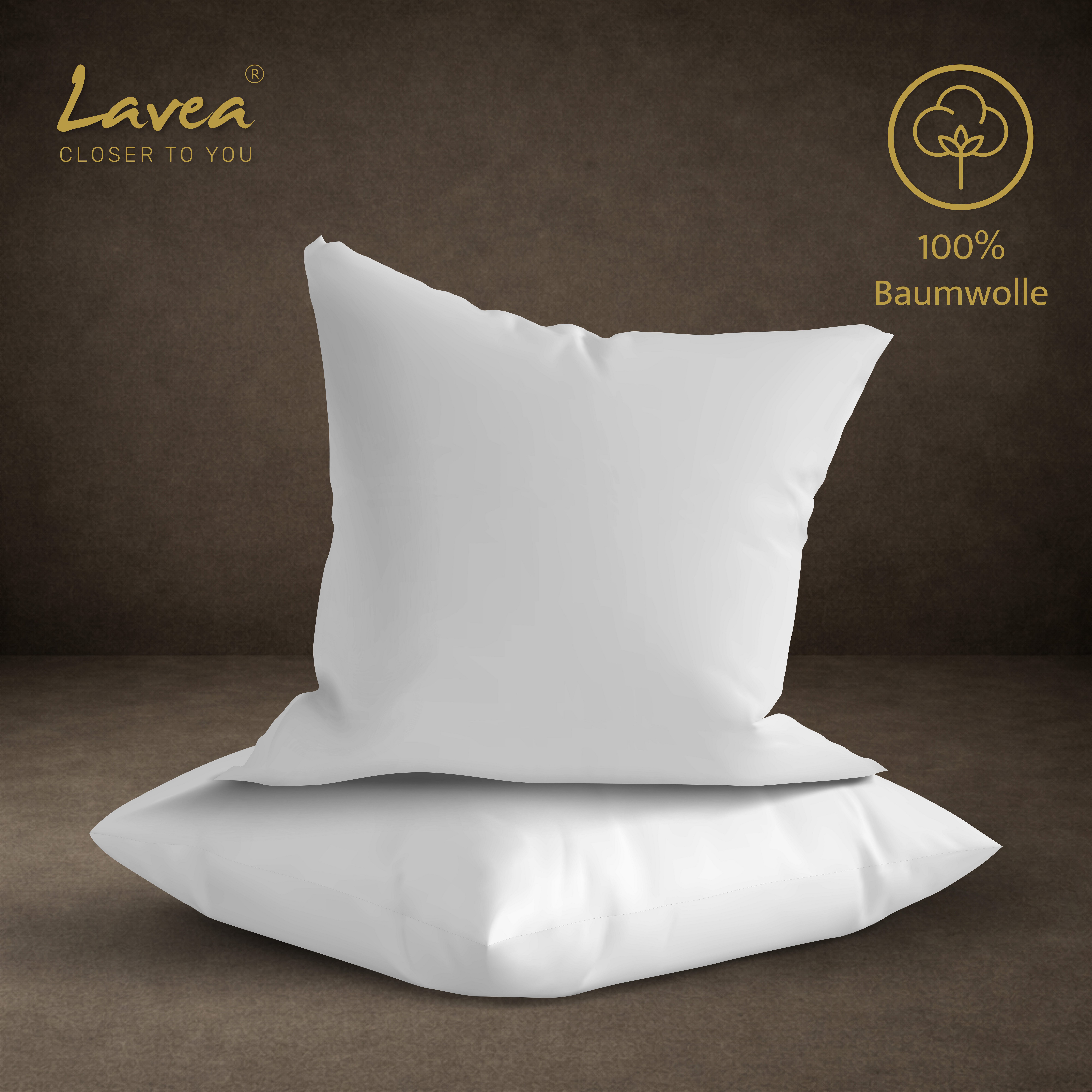Lavea Kissenbezug 2er Set 100% Baumwolle flauschig, Jasmin, Kissenhülle, Kissenbezüge, (2 Stück), pflegeleicht, langlebige Qualität, mit Reißverschluss – Bild 5 von 5