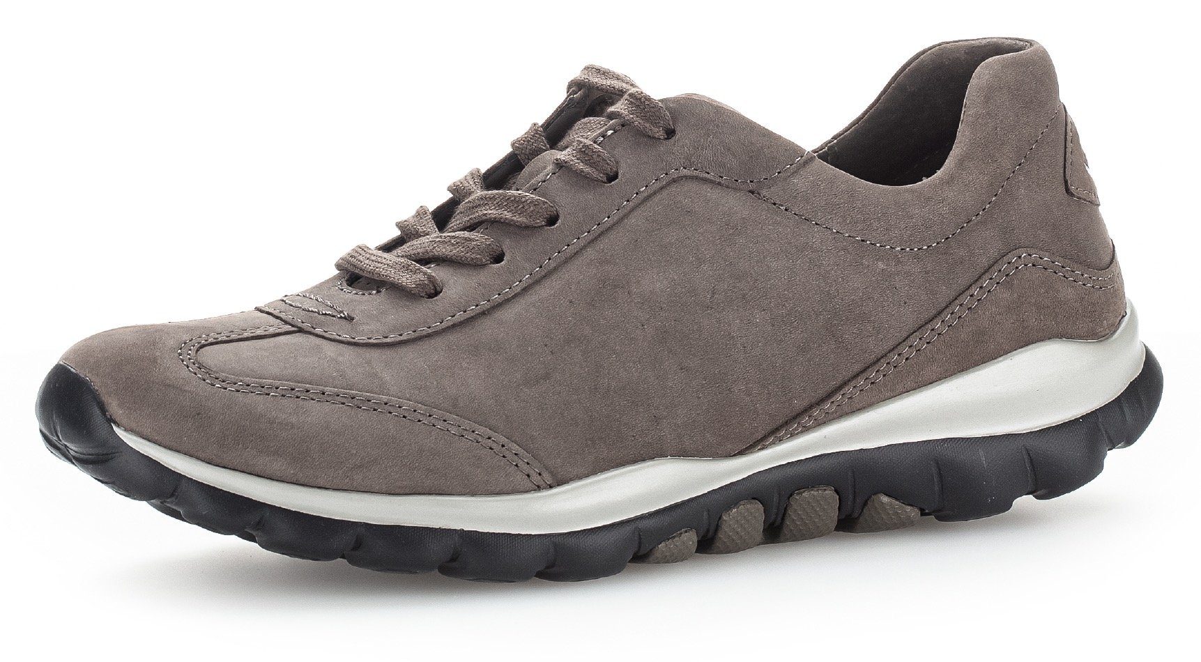 an taupe Logoschriftzug der Rollingsoft Gabor Keilsneaker Ferse mit