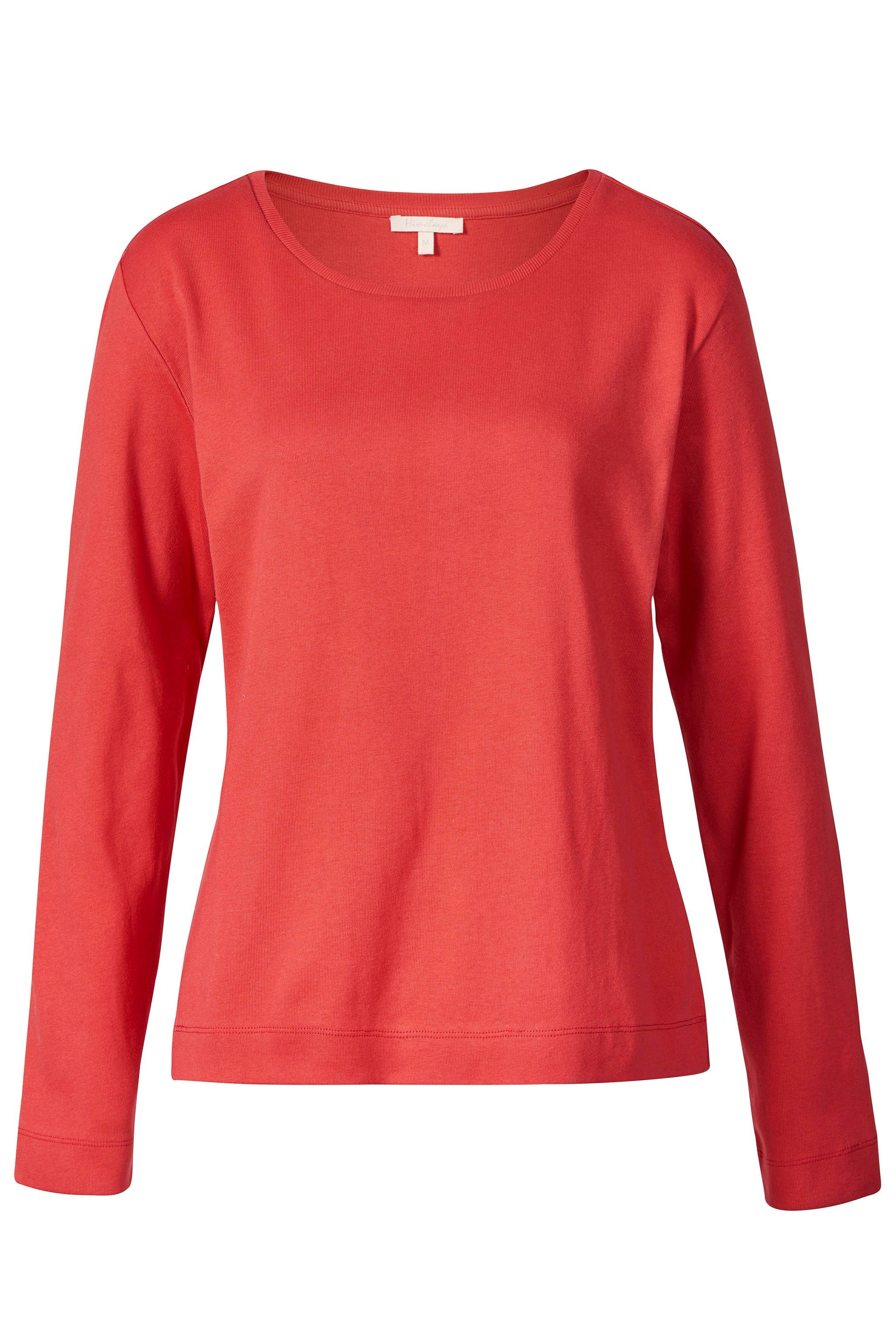 Himalaya Clothing Langarmshirt Basic Damen Shirt langarm "Alma" aus Feinrippjersey in Bio-Baumwolle Elegantes Longsleeve mit hohem Tragekomfort