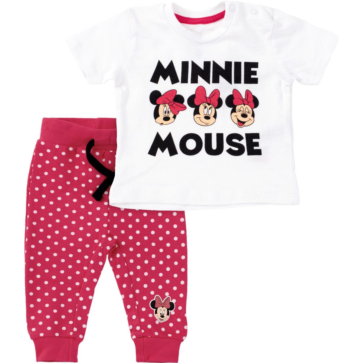 Disney Shirt & Hose Minnie Mouse Mädchen (2-tlg) T-Shirt, Shirt, Hose, Krabbelhose, Set Shirt Hose