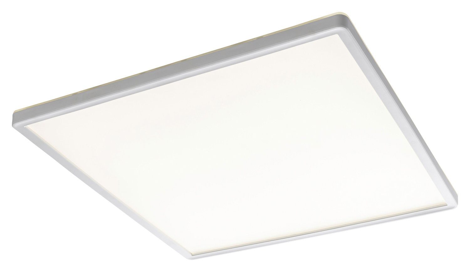 casa NOVA LED Deckenleuchte PLAIN, 1-flammig, 42 x 42 cm, Silbergrau, Weiß, LED fest integriert, Neutralweiß, LED Deckenlampe, Kunststoff, Spritzwassergeschützt IP44