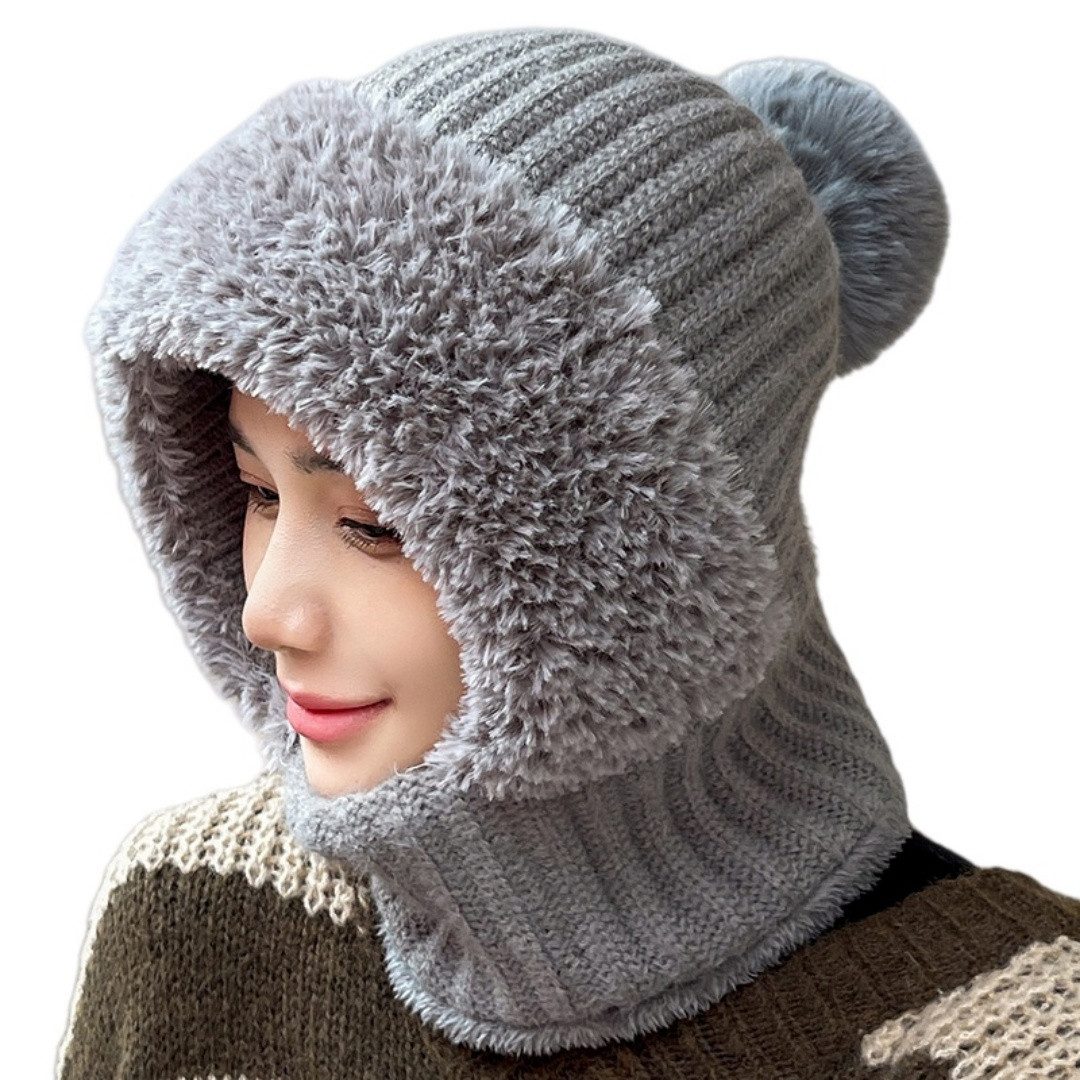 nsihing Sturmhaube 3 in 1 Beanie Mütze für Damen,Strick Sturmhaube Winddicht Wintermütze