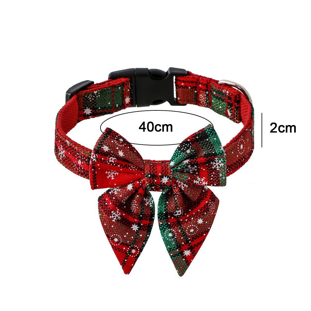 GelldG Hunde-Halsband Weihnachten Hundehalsband Hunde Katze Halsbänder mit  Schleife