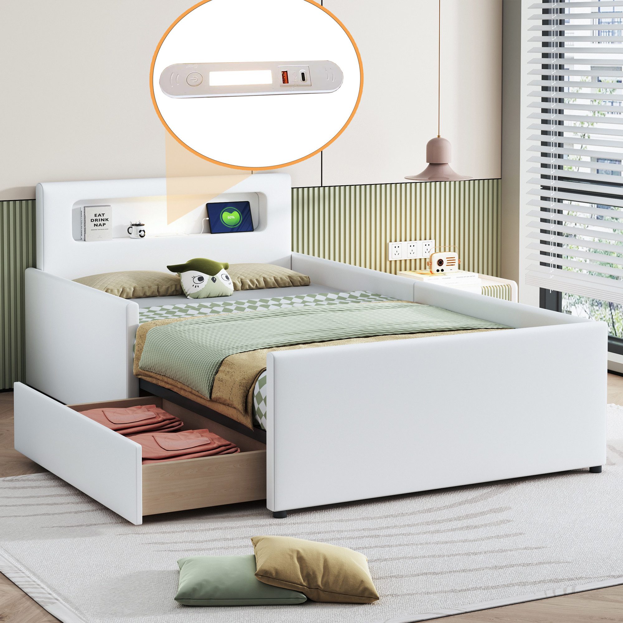 STILVORA Polsterbett 90×200 Kinderbett mit Matratze,bett günstig online kaufen