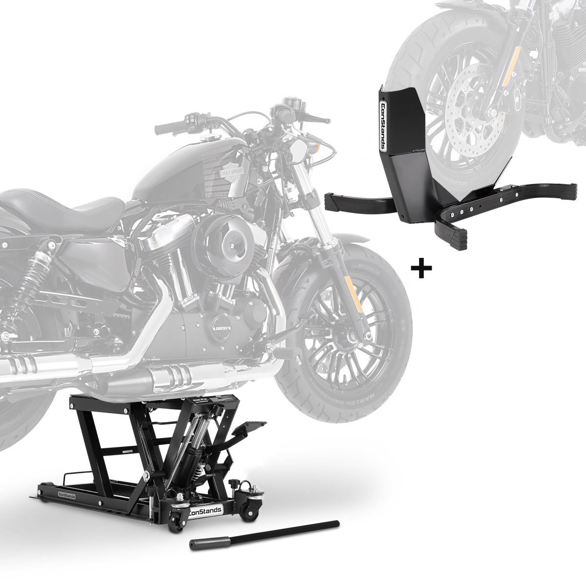 ConStands Motorradheber Hebebühne + Wippe für Triumph Rocket 3 R / GT Midlift L BK