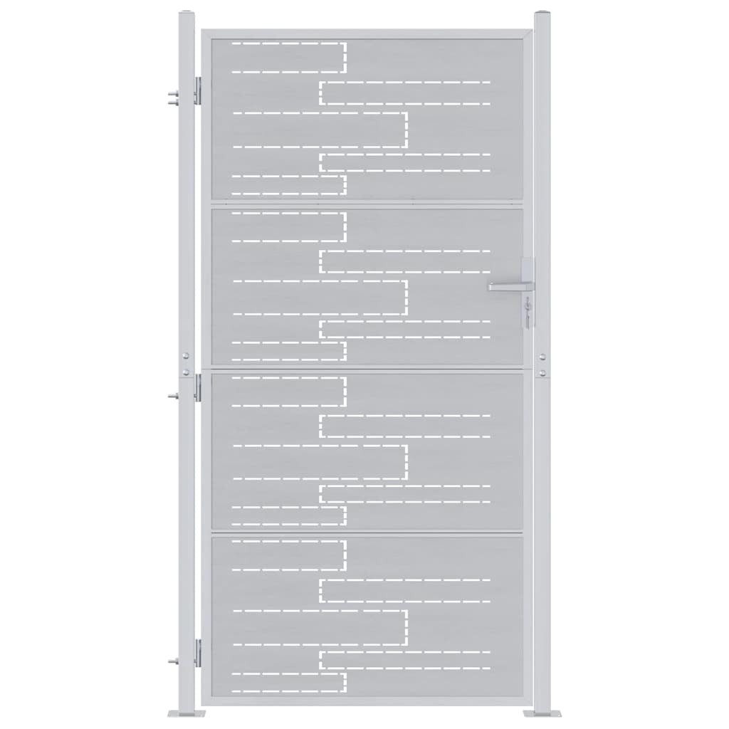 vidaXL Gartentor Gartentor 85 x 174 cm Edelstahl Silber Abschließbar