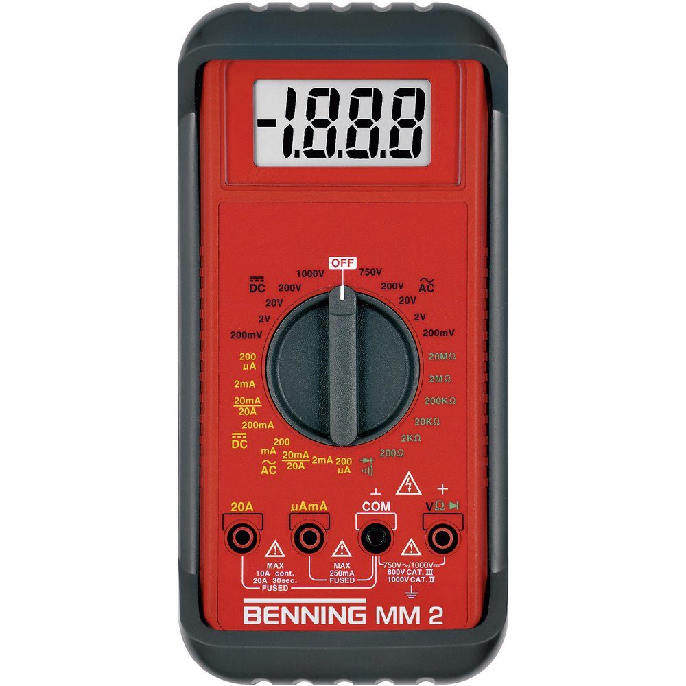 Spannungsprüfer Benning MM 2 Hand-Multimeter digital CAT III 600 V Anzeige (Counts):