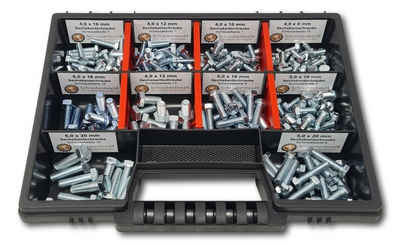 Schraubenbox24 Sechskantschraube Sortiment M4-M5-M6 // 8mm-20mm, (DIN 933,ISO 4017), 215 Stück Sechskantschrauben