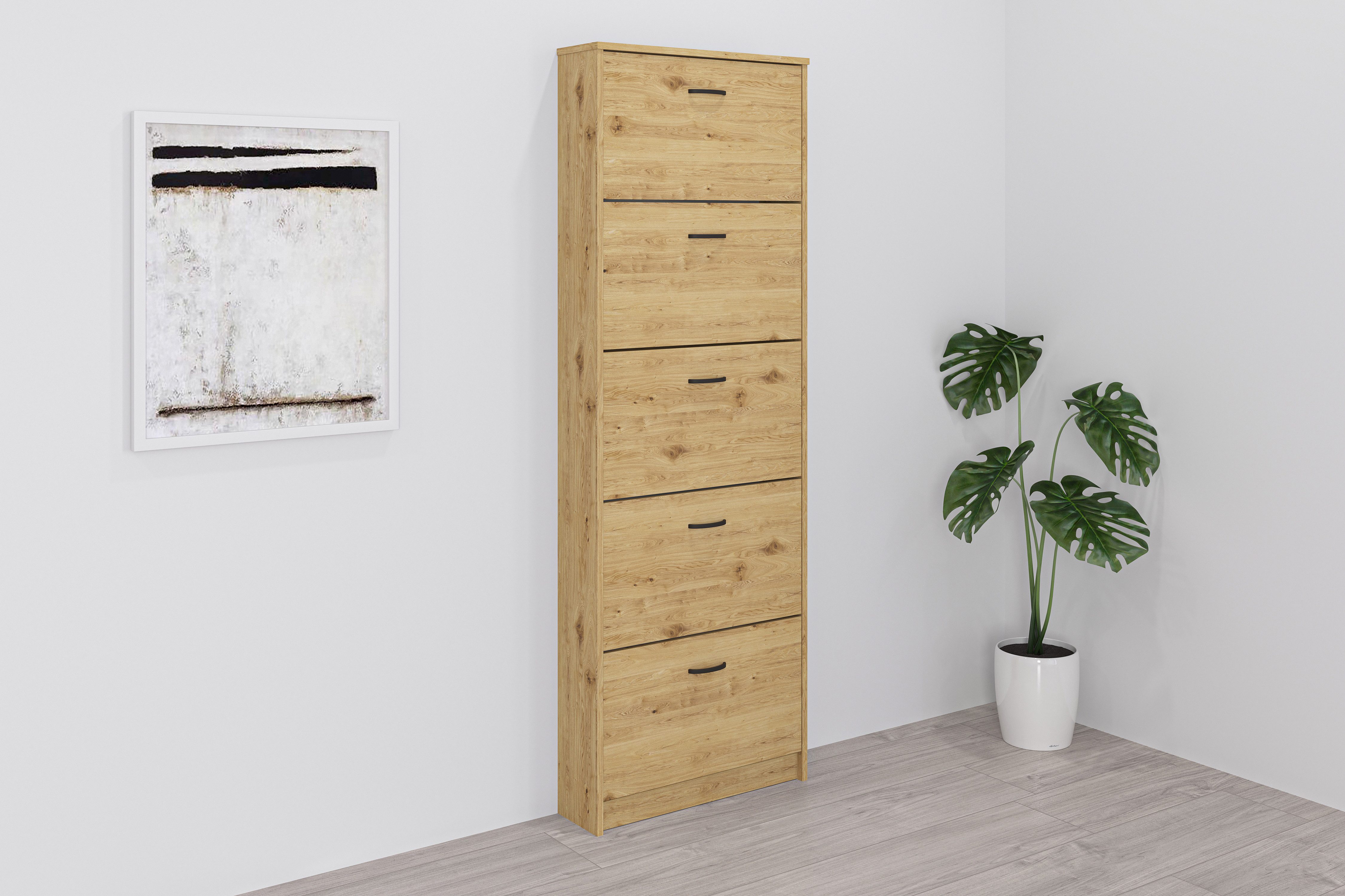 FMD Schuhschrank Step 5 Schuhkipper mit 5 Schuhklappen, Höhe 168,5 cm, Tiefe 17 cm