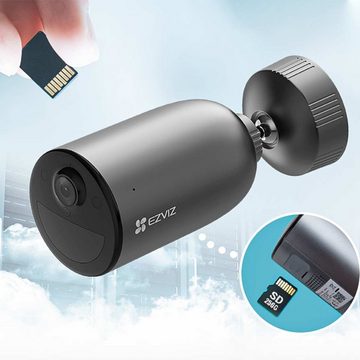 EZVIZ EB3 2K eigenständige 100 % kabellose Smart-Home Batterie Überwachungskamera (Außenbereich, Innenbereich, Aktive Verteidigung mit Sirene und Stroboskoplicht, Zwei-Wege-Audio, Nachtsicht in Farbe, Lange Akkulaufzeit (5200 mAh)