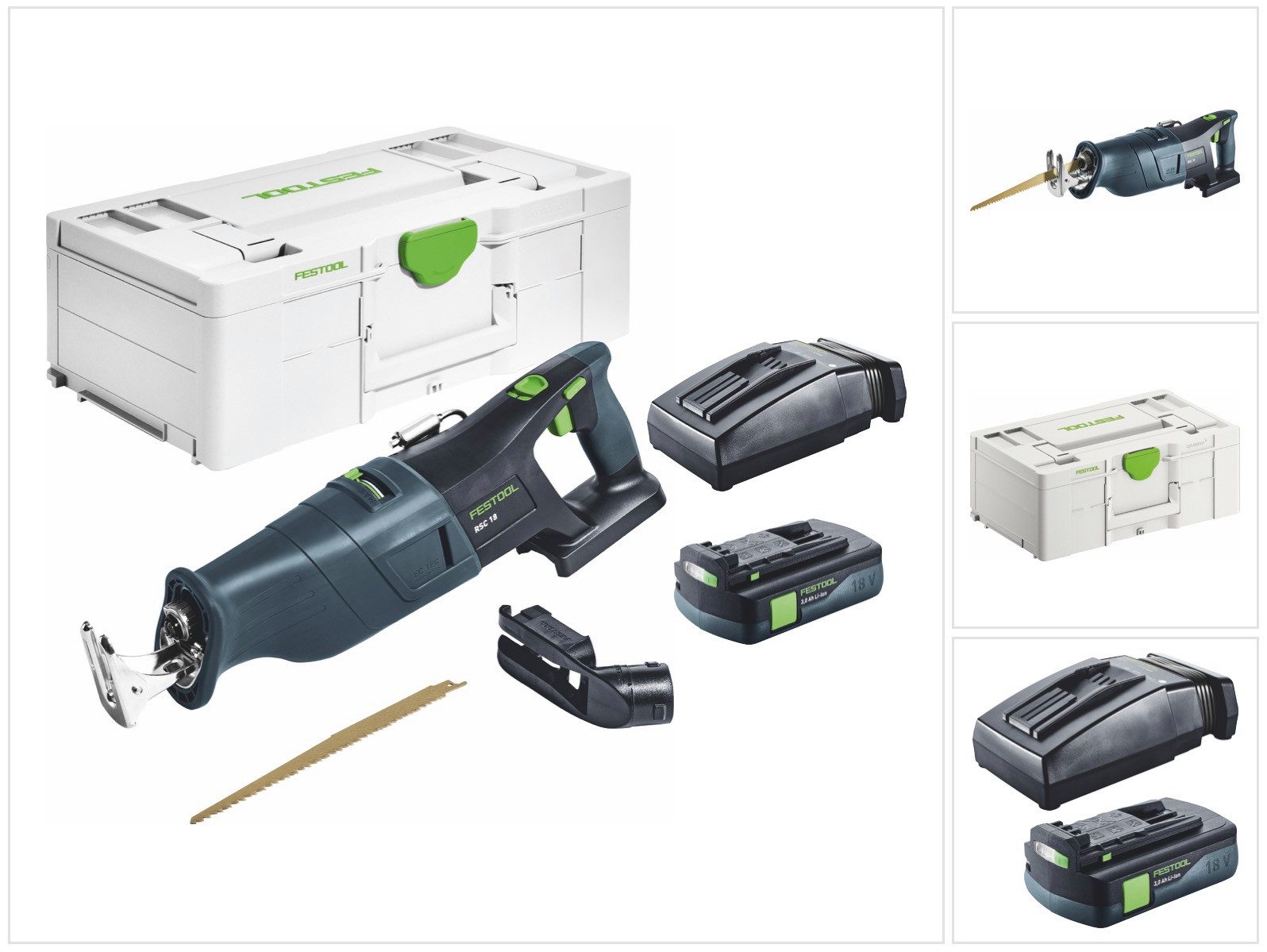 FESTOOL Reciprosäge RSC 18 EB-Basic Akku Säbelsäge 18 V Brushless + 1x Akku 3,0 Ah + Lade