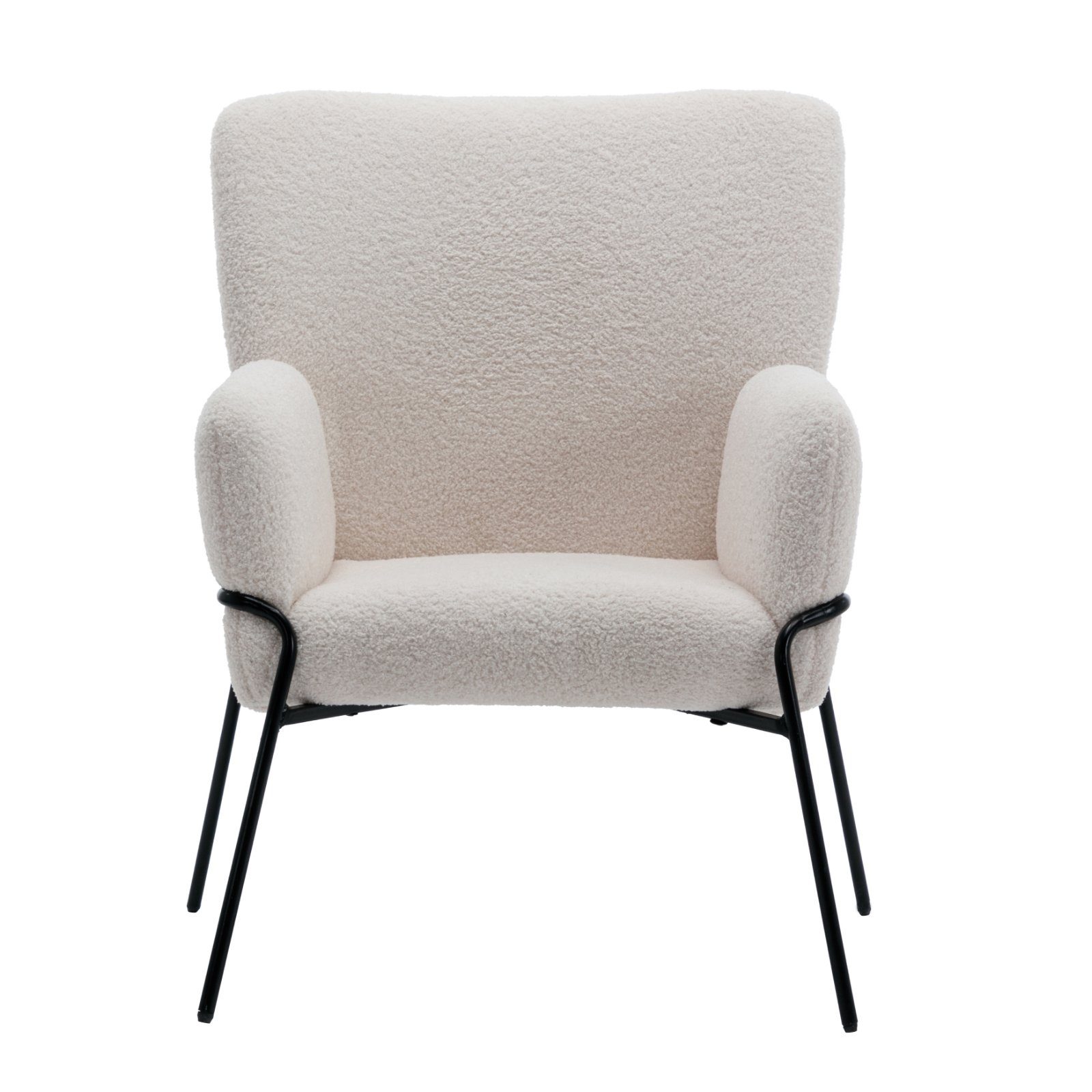 SVITA Loungesessel FREIA, Loungestuhl,Metallbeine,Teddyboucle,Schwarz günstig online kaufen