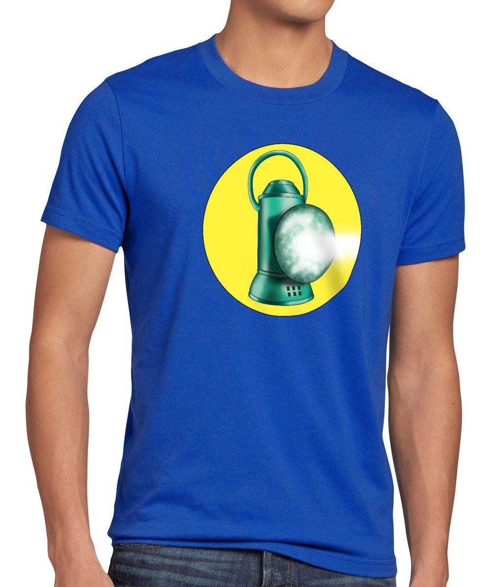style3 Print-Shirt Herren T-Shirt Sheldon Lantern Green Cooper Big Bang Theory Superheld laterne dc blau | T-Shirts