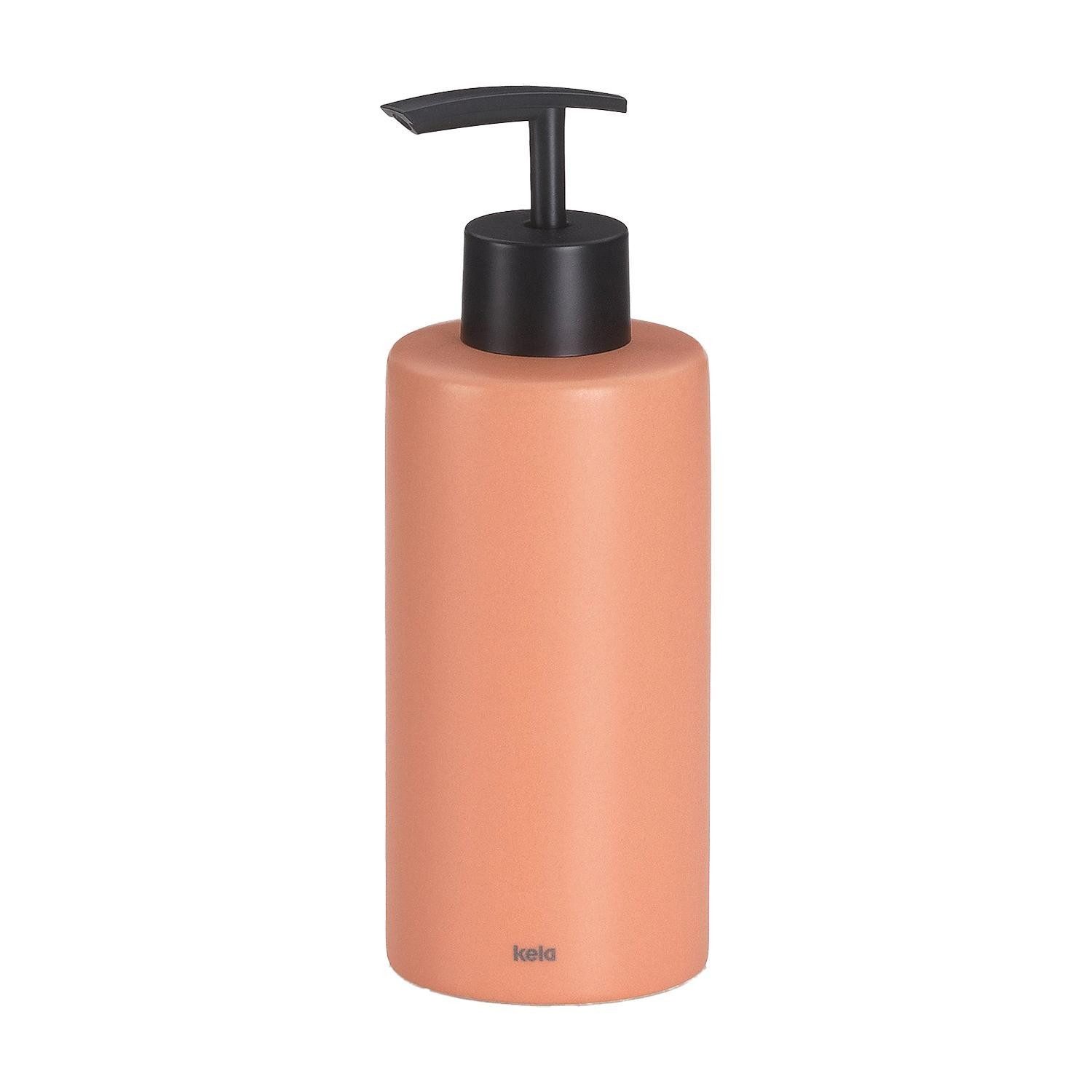 kela Seifenspender MATSI, Pfirsichrosa, Schwarz, Keramik, H 20 cm, (1-tlg), 300 ml